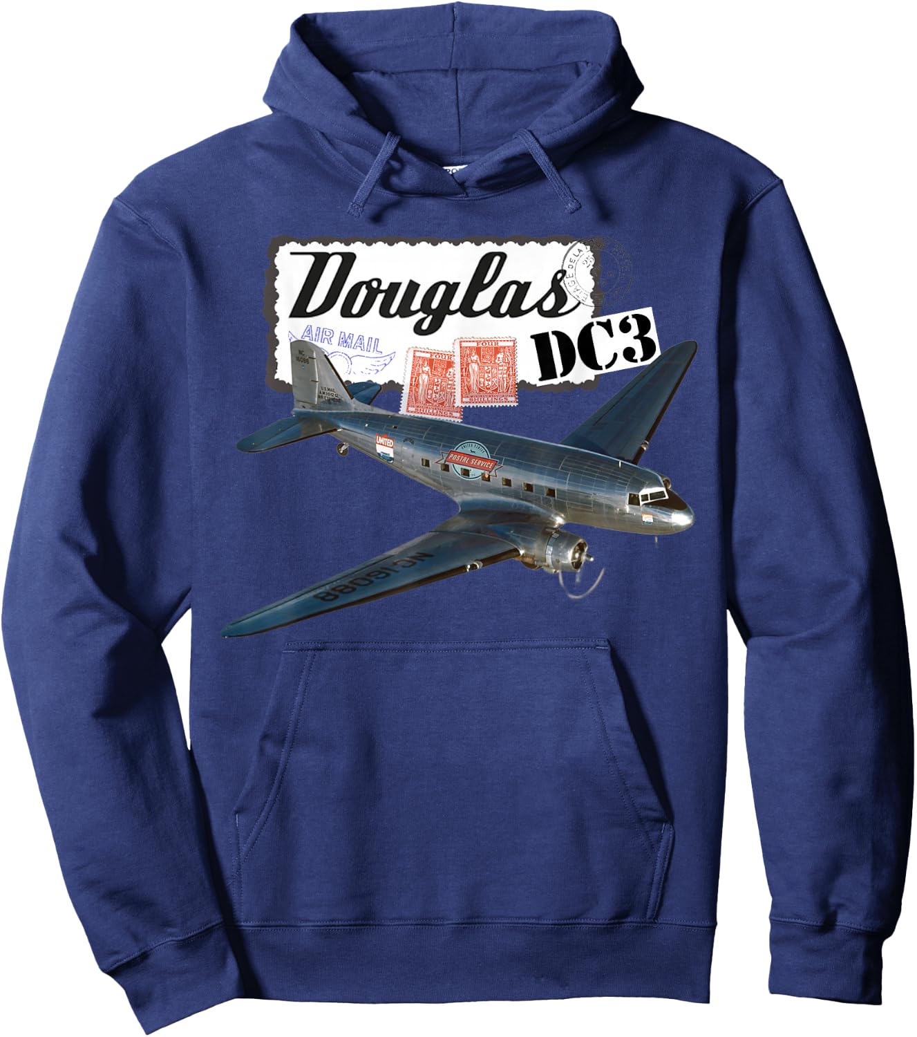 Douglas DC3 Flugzeug, Retro, Vintage, 1930er Jahre Hoodie - Hoodie | Navy