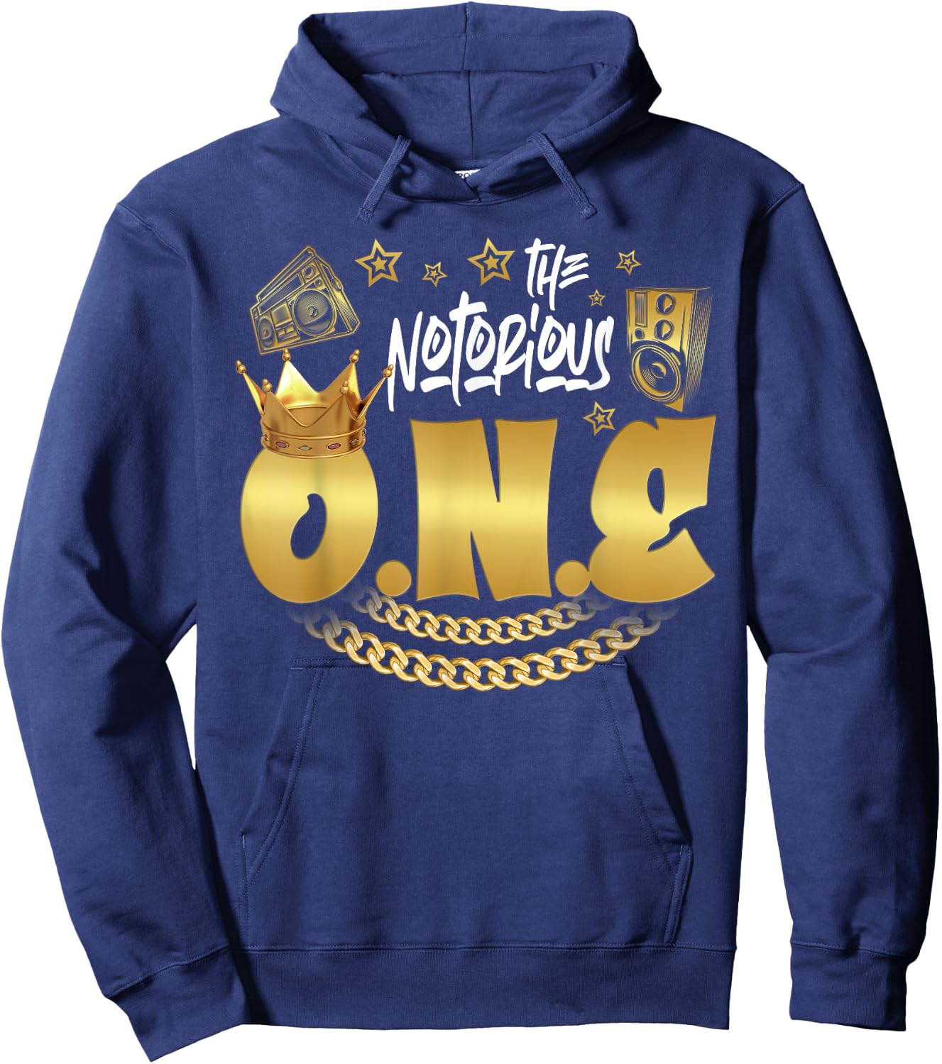 The Notorious One Old School Hip Hop Funny 1st Birthday Hoodie - Hoodie | Navy