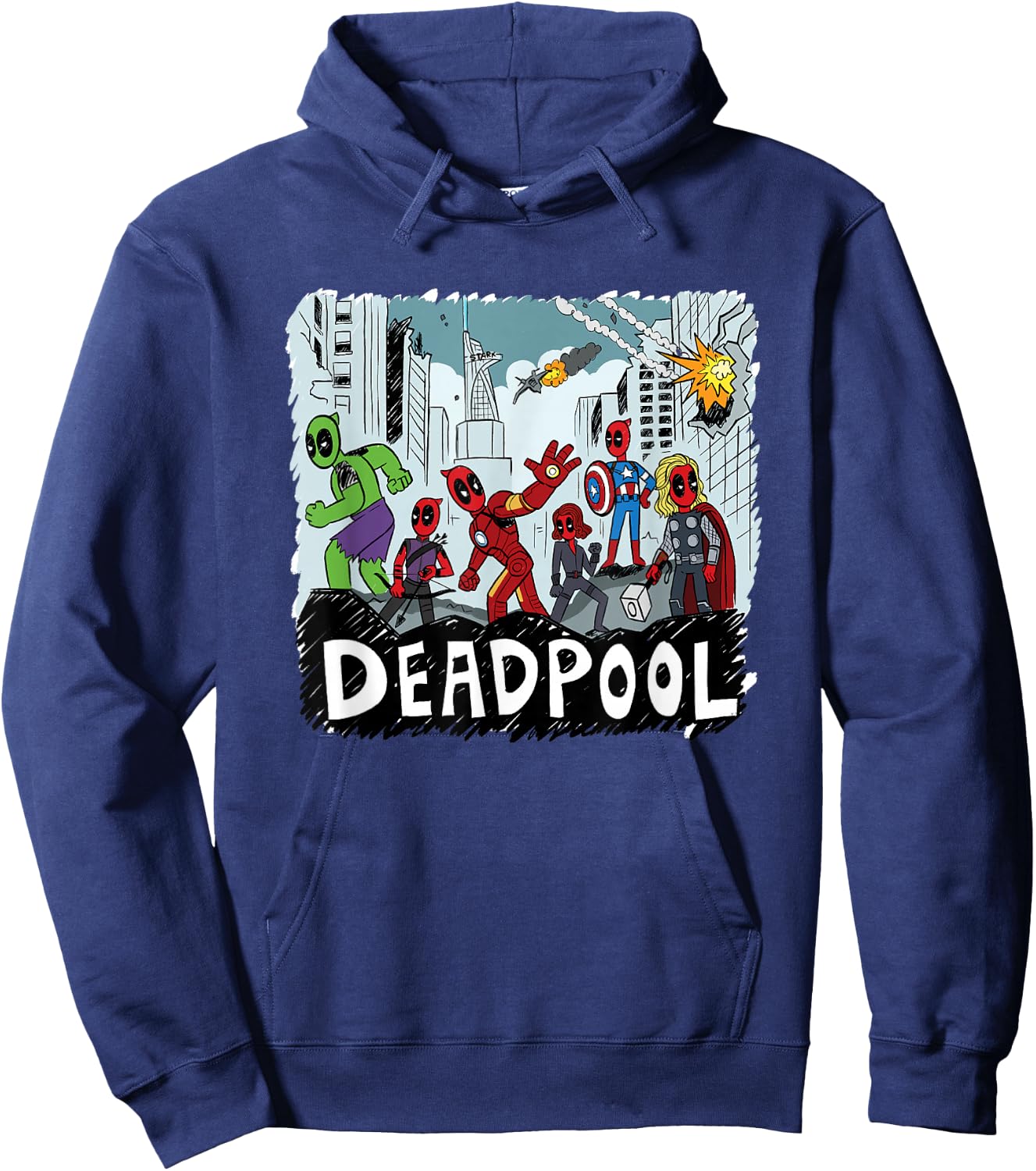 Marvel Deadpool & Wolverine Deadpool Avengers Assemble! Hoodie - Hoodie | Navy