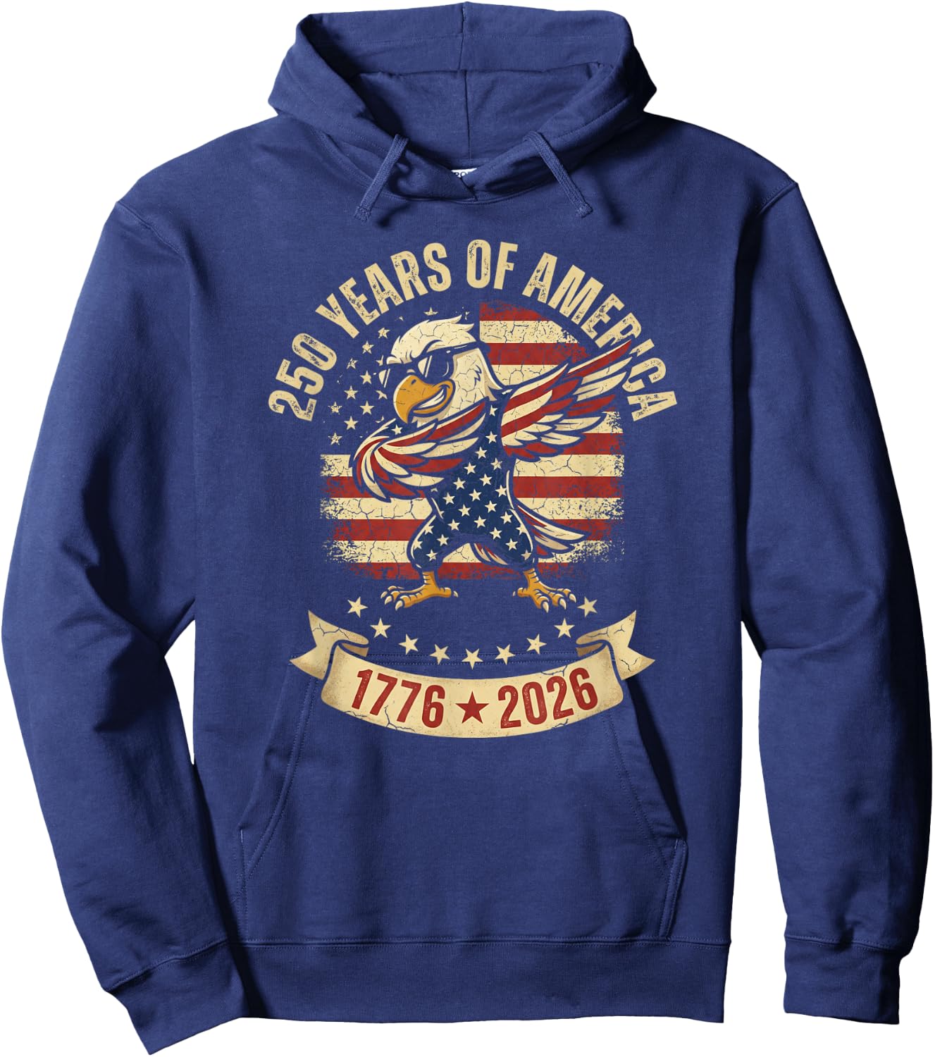 250 Years of America Dabbing Eagle 1776 2026 4th of July Hoodie - Hoodie | Navy
