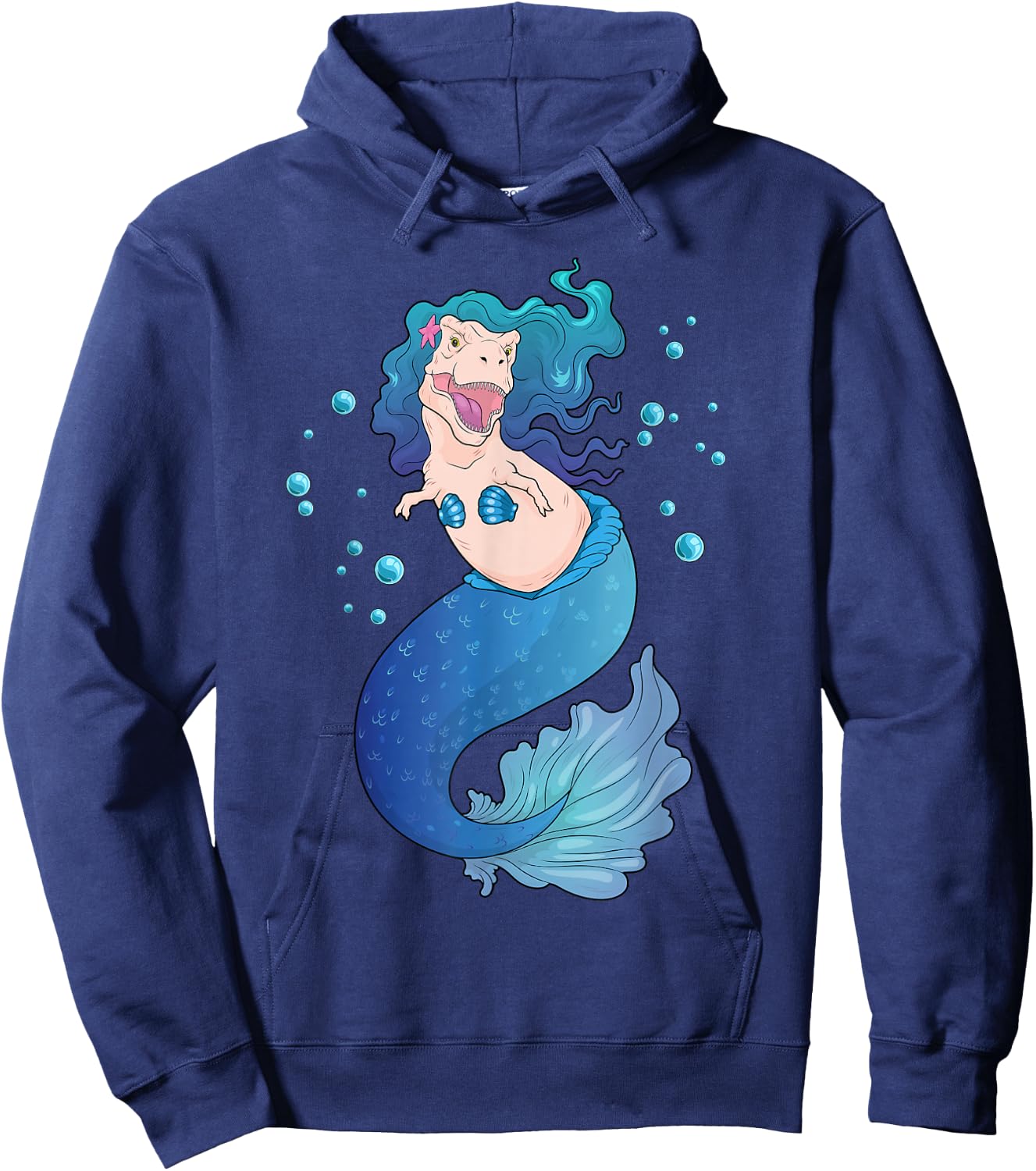 Mermaid Dinosaur Shirt Mermsaurus T-Rex Funny Sea Rex Hoodie - Hoodie | Navy