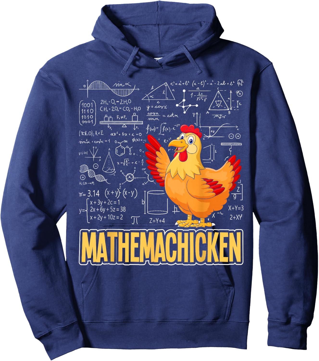 Mathemachicken - Chicken Math Lover Animal Poultry Owner Hoodie - Hoodie | Navy