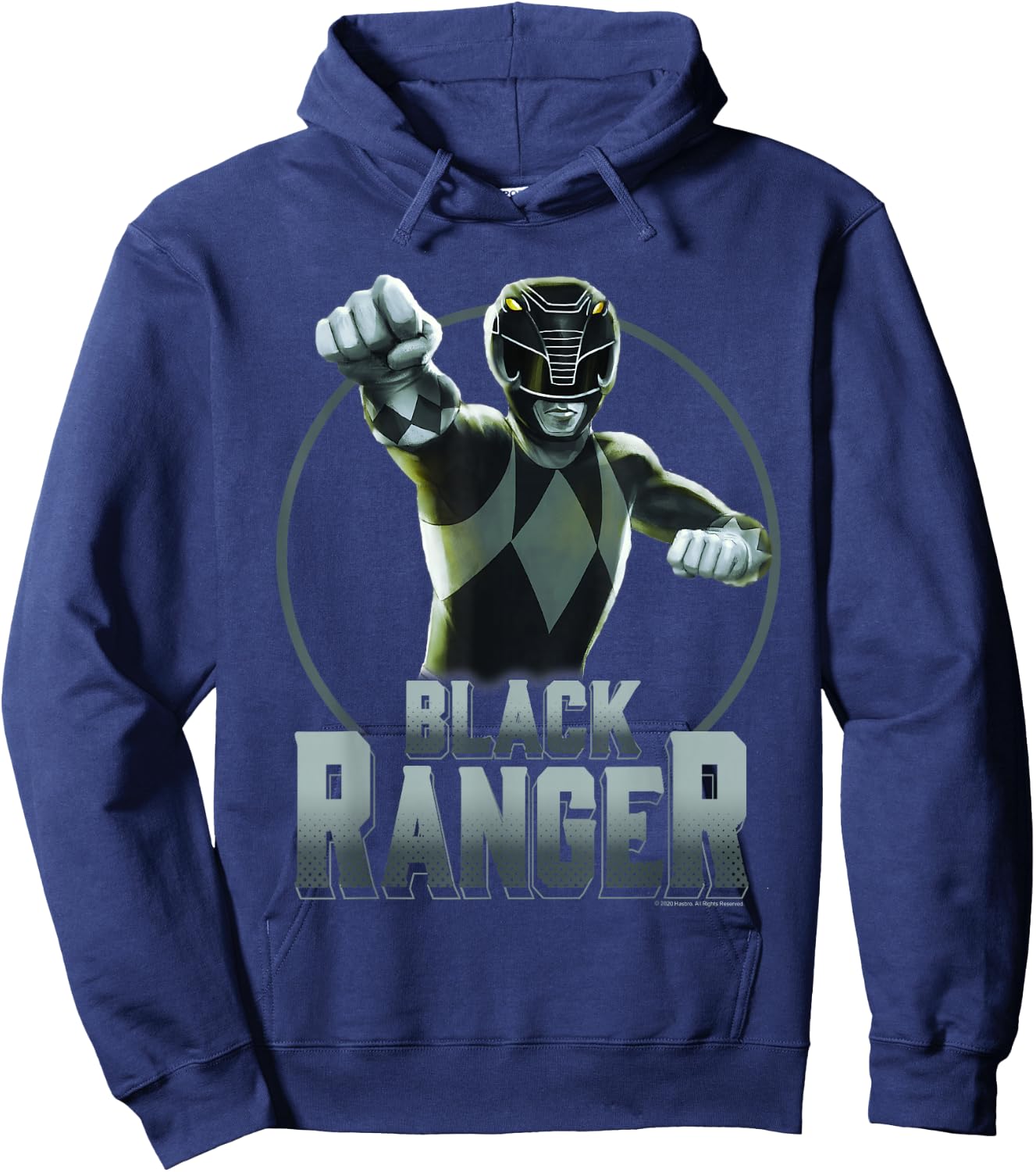 Power Rangers Black Ranger Karate Action Circle Portrait V2 Hoodie - Hoodie | Navy