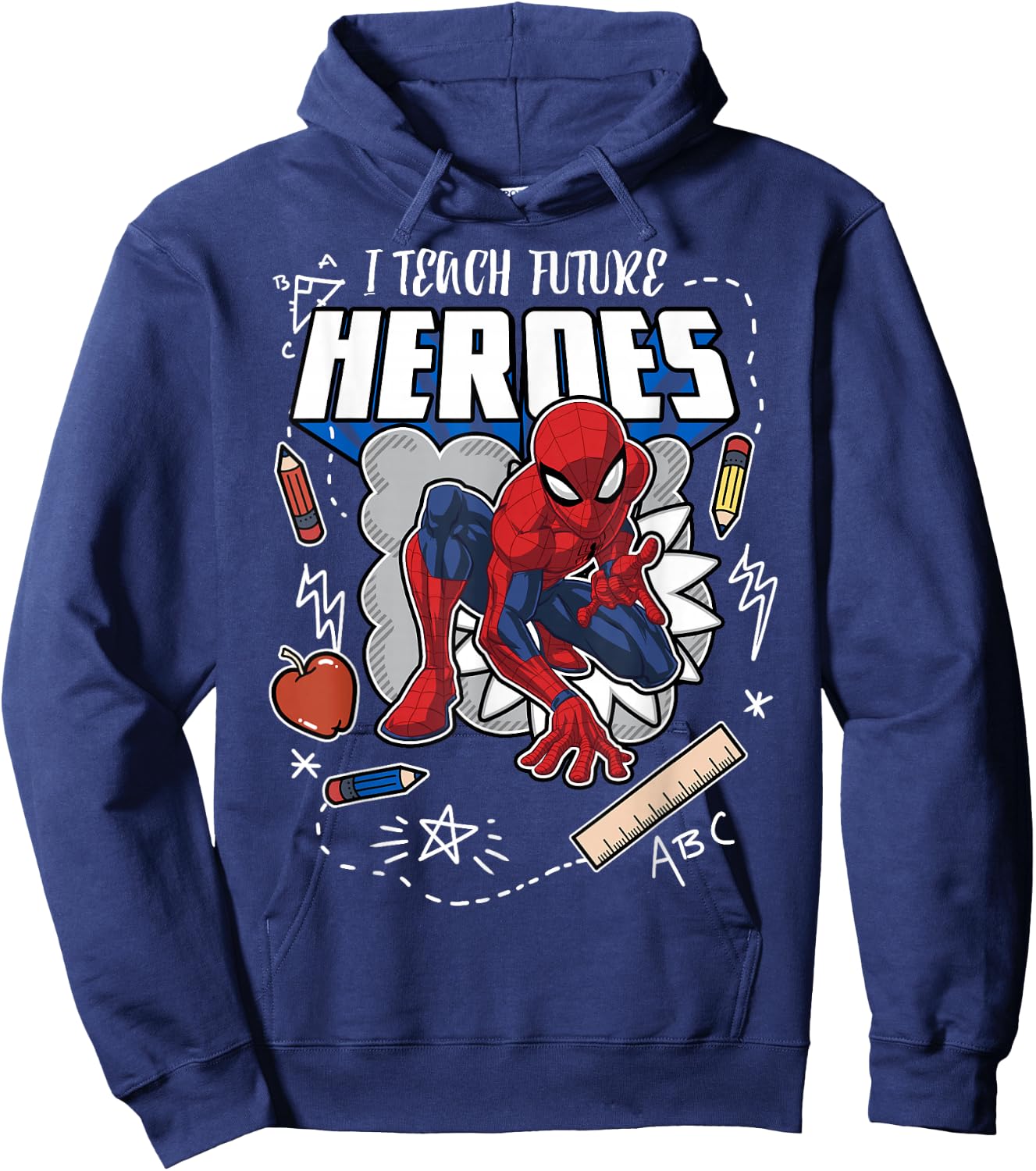 Marvel Spider-Man Classic I Teach Heroes Graphic Hoodie - Hoodie | Navy