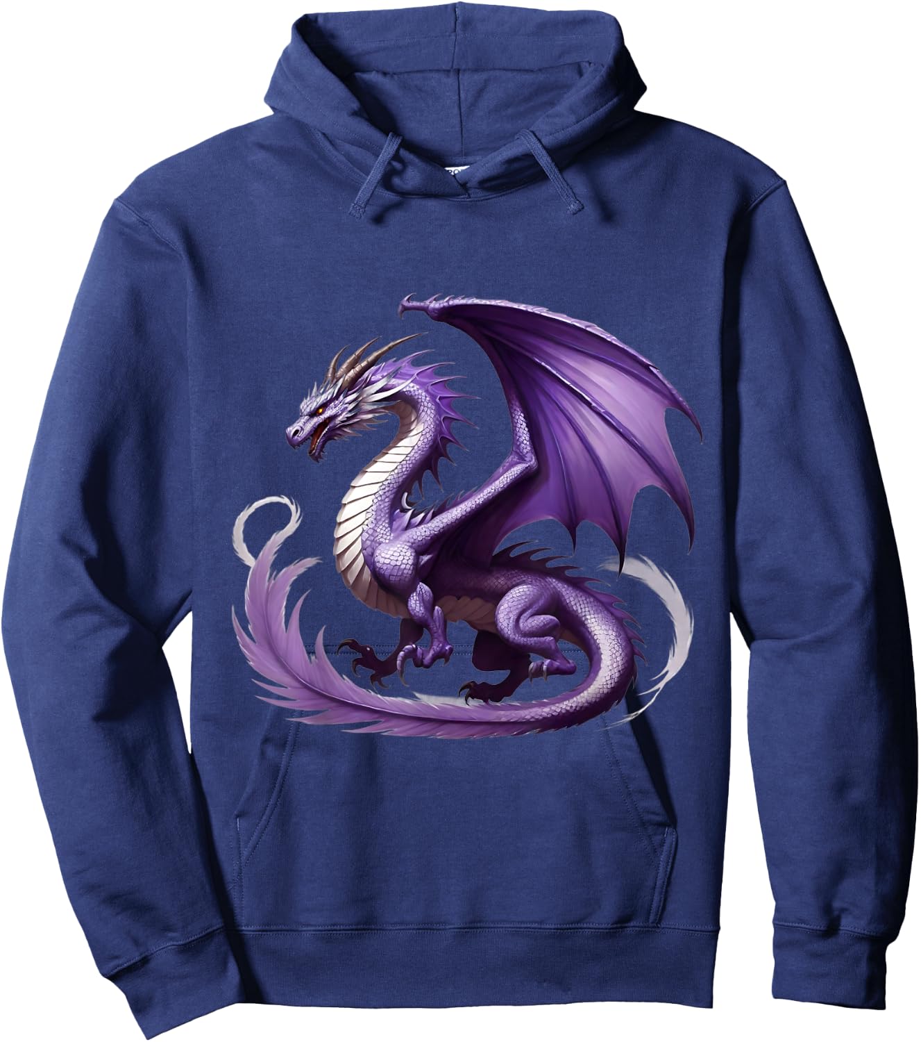 Flying Mythical Creature Cool Dragon Flame-Spewing Dragon Hoodie - Hoodie | Navy