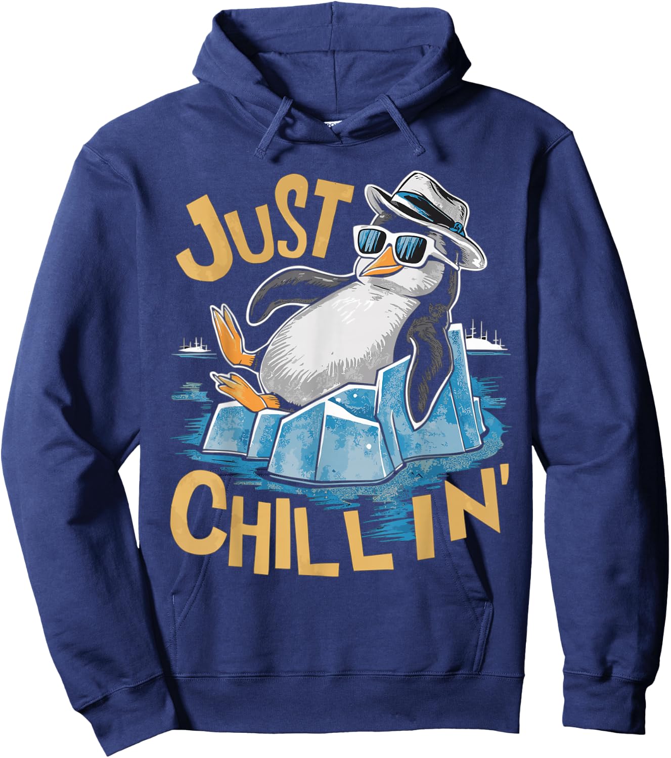 Just Chillin Penguin Hoodie - Hoodie | Navy