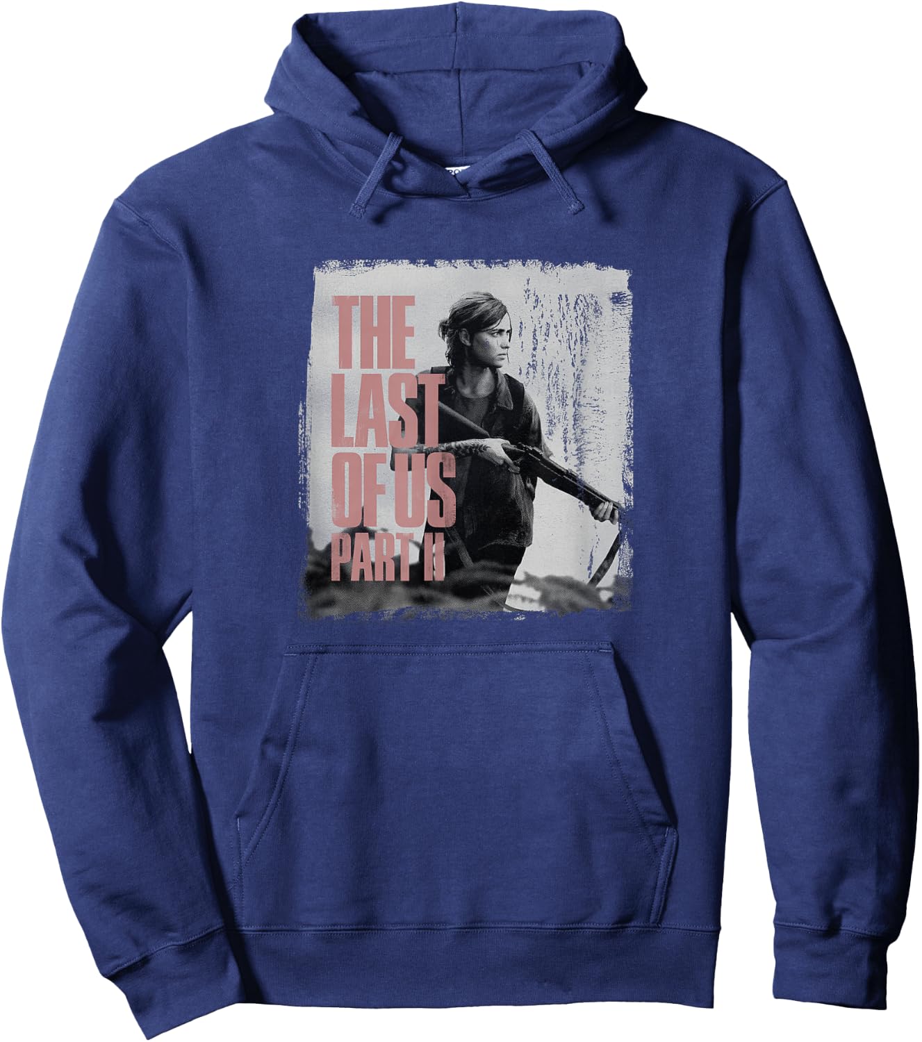 The Last of Us" Ellie & Rifle - Black, Classic Fit, Adult, Short Sleeve Hoodie - Hoodie | Navy
