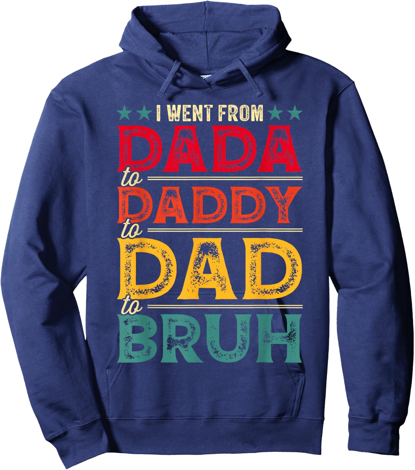 Funny Dad Evolution Dada Daddy Dad Bruh Father's Day Men Hoodie - Hoodie | Navy