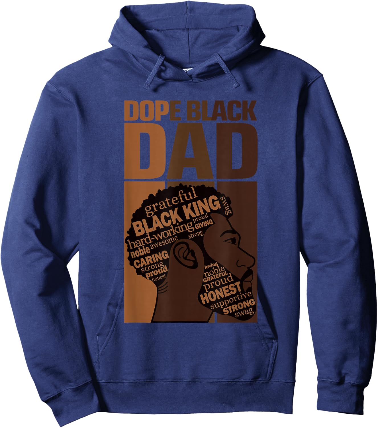 Fathers Day Dope Black Dad African American Pride Father Men Hoodie - Hoodie | Navy