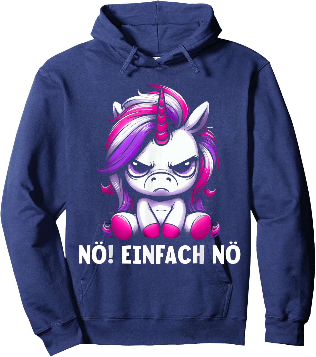 Lustiges Einhorn Nö Einfach Nö Sarkastischer Spruch Hoodie - Hoodie | Navy