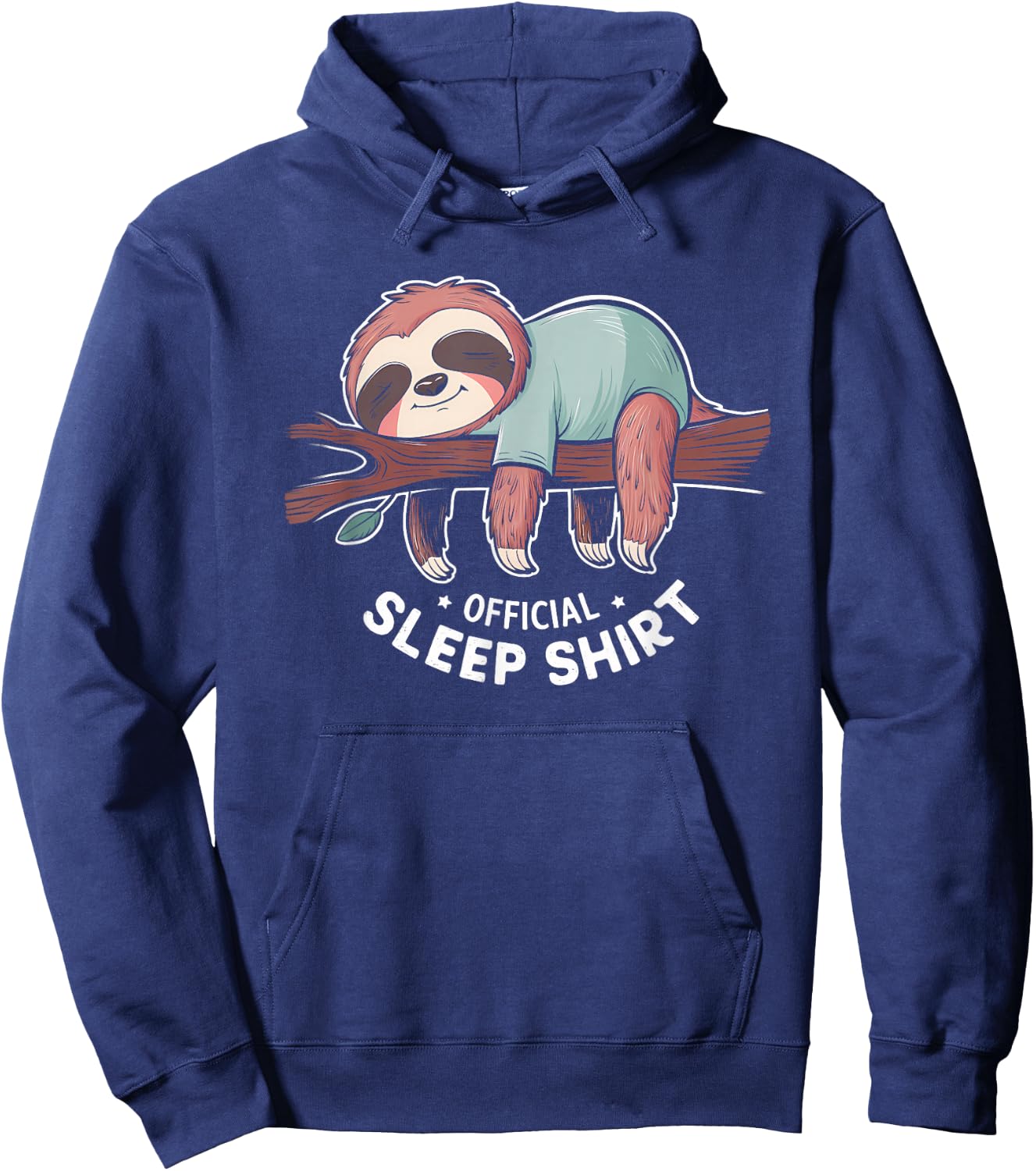 Official Sleep Shirt Sloth Pajamas Nightgown Hoodie - Hoodie | Navy