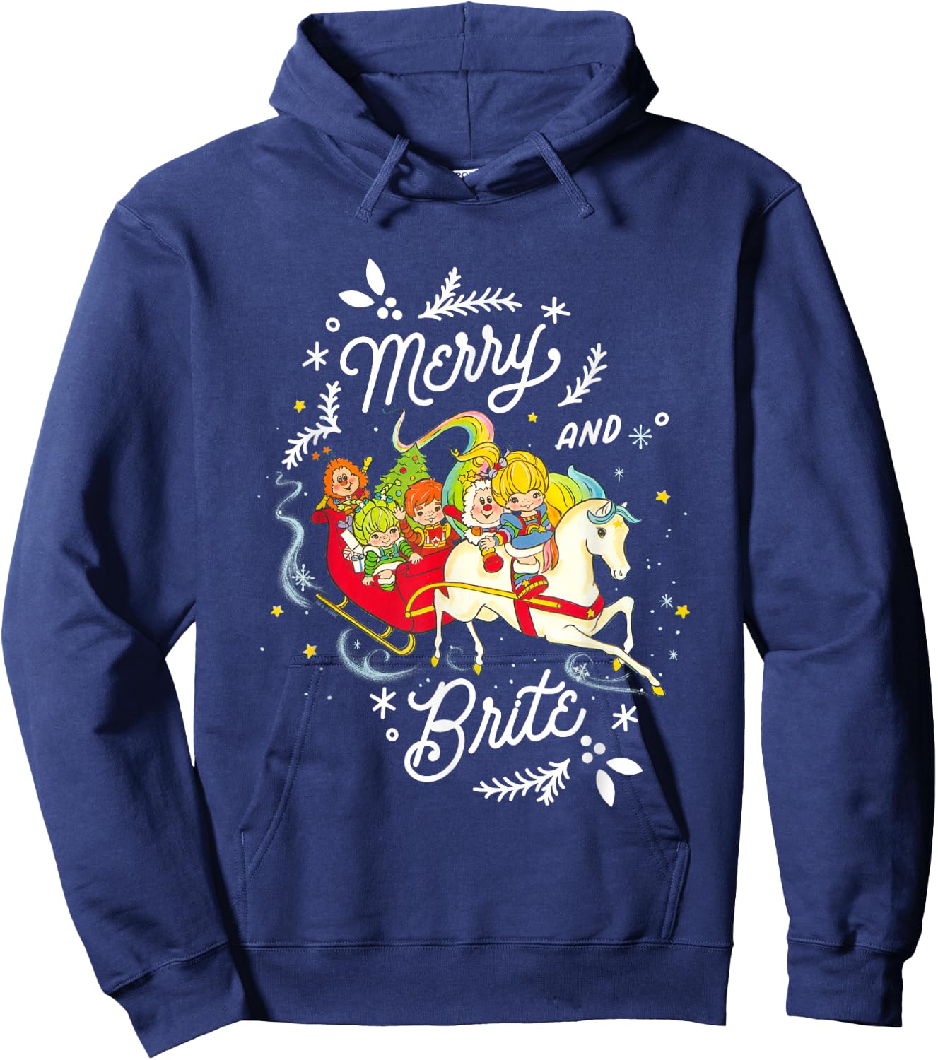 Rainbow Brite Christmas Merry & Brite Sleigh Ride Hoodie - Hoodie | Navy