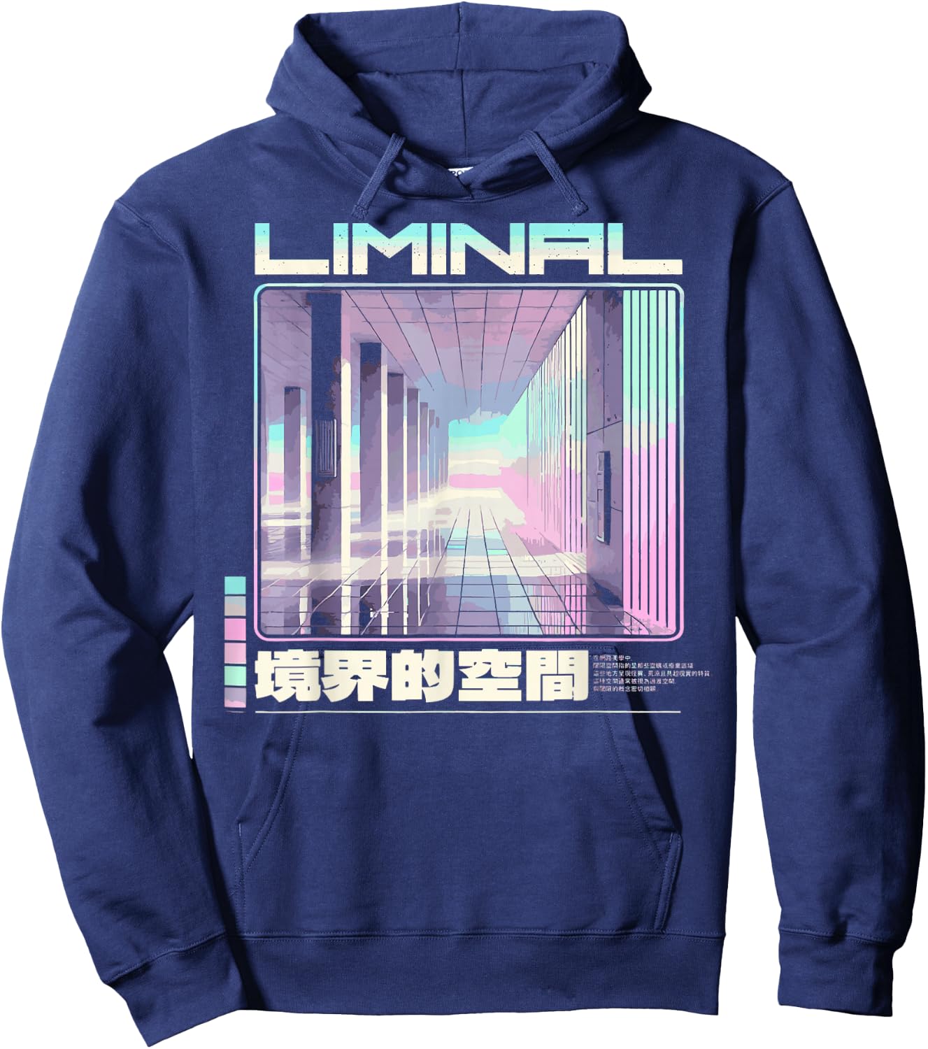 Liminal Aesthetic Vaporwave Japanese Kawaii Pastel Goth Hoodie - Hoodie | Navy
