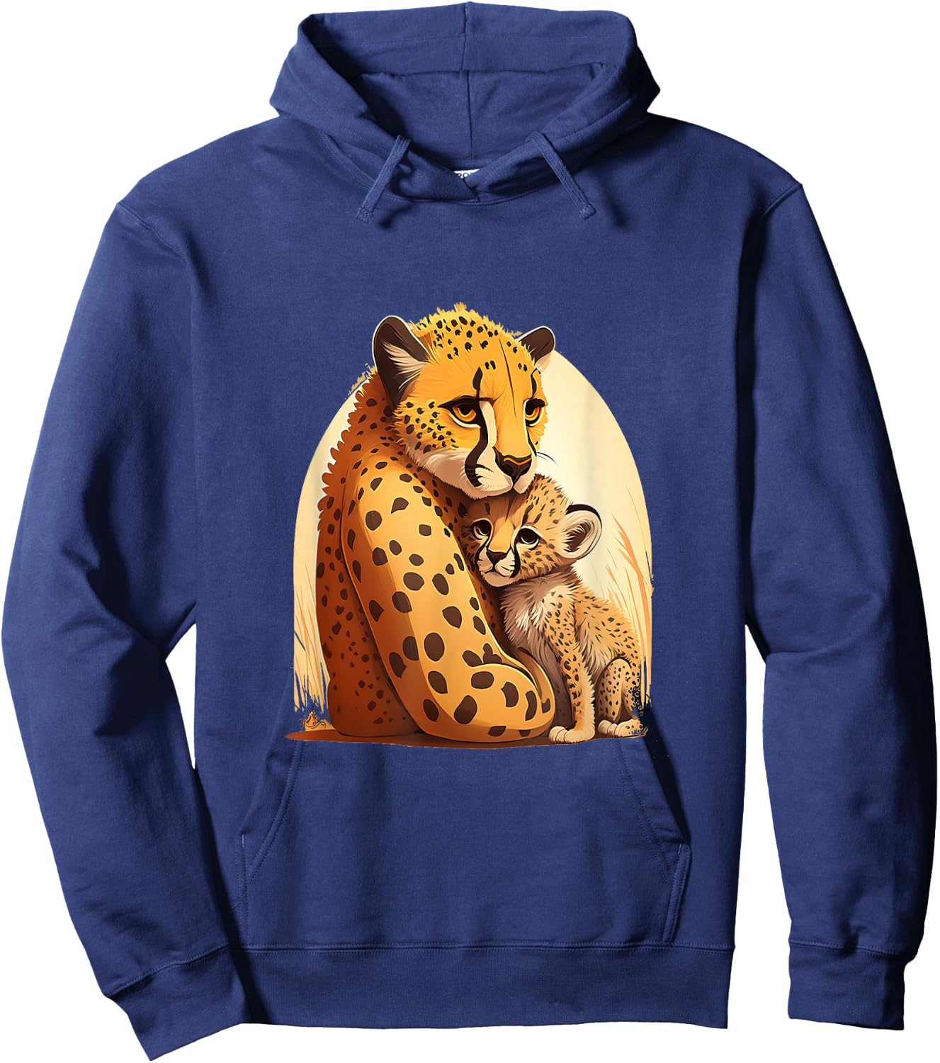 Zookeeping Mother Animal Lover Mom And Baby Cheetah Hoodie - Hoodie | Navy