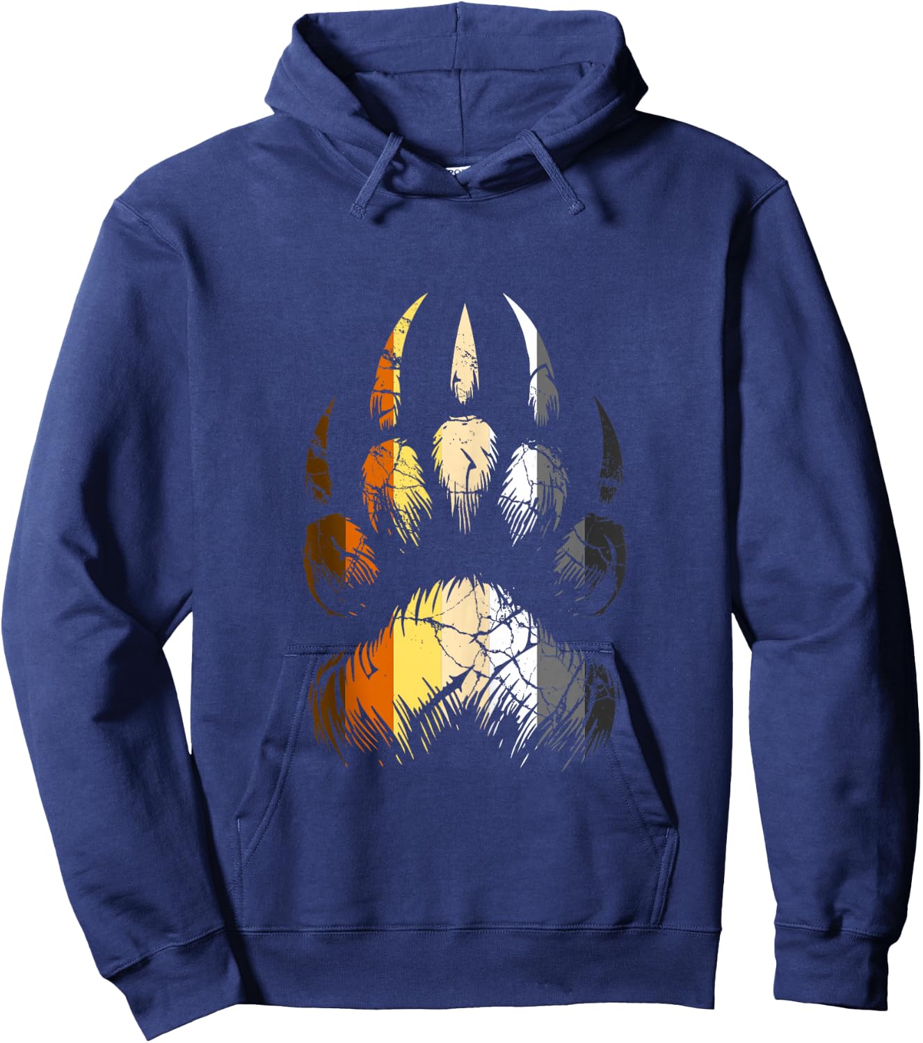 Bear Pride Paw Print Gay Men LGBT Bear Flag Hoodie - Hoodie | Navy