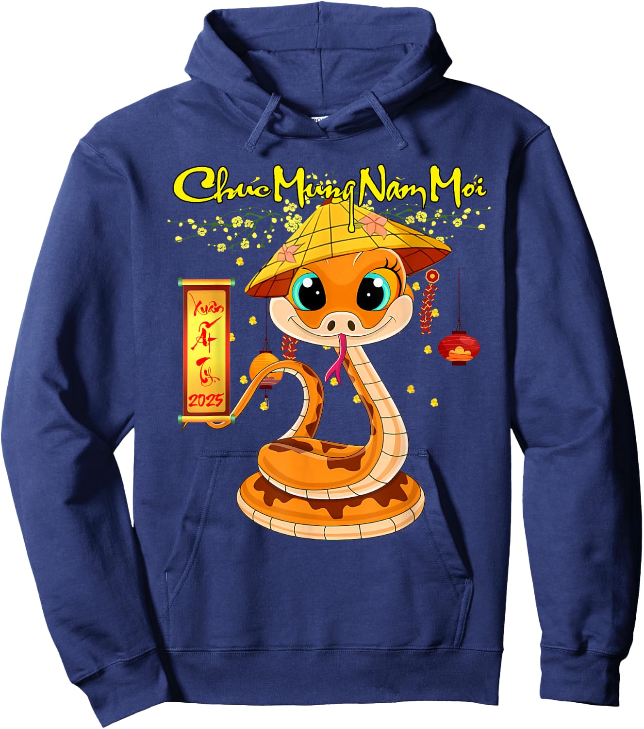 Tet 2025 Chuc Mung Nam Moi Happy Lunar New Year Vietnamese Hoodie - Hoodie | Navy