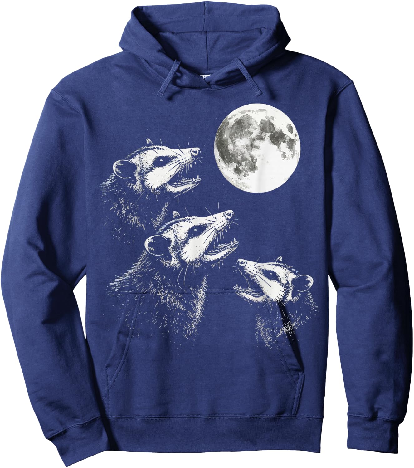 Opossum Howling At Moon Hoodie - Hoodie | Navy
