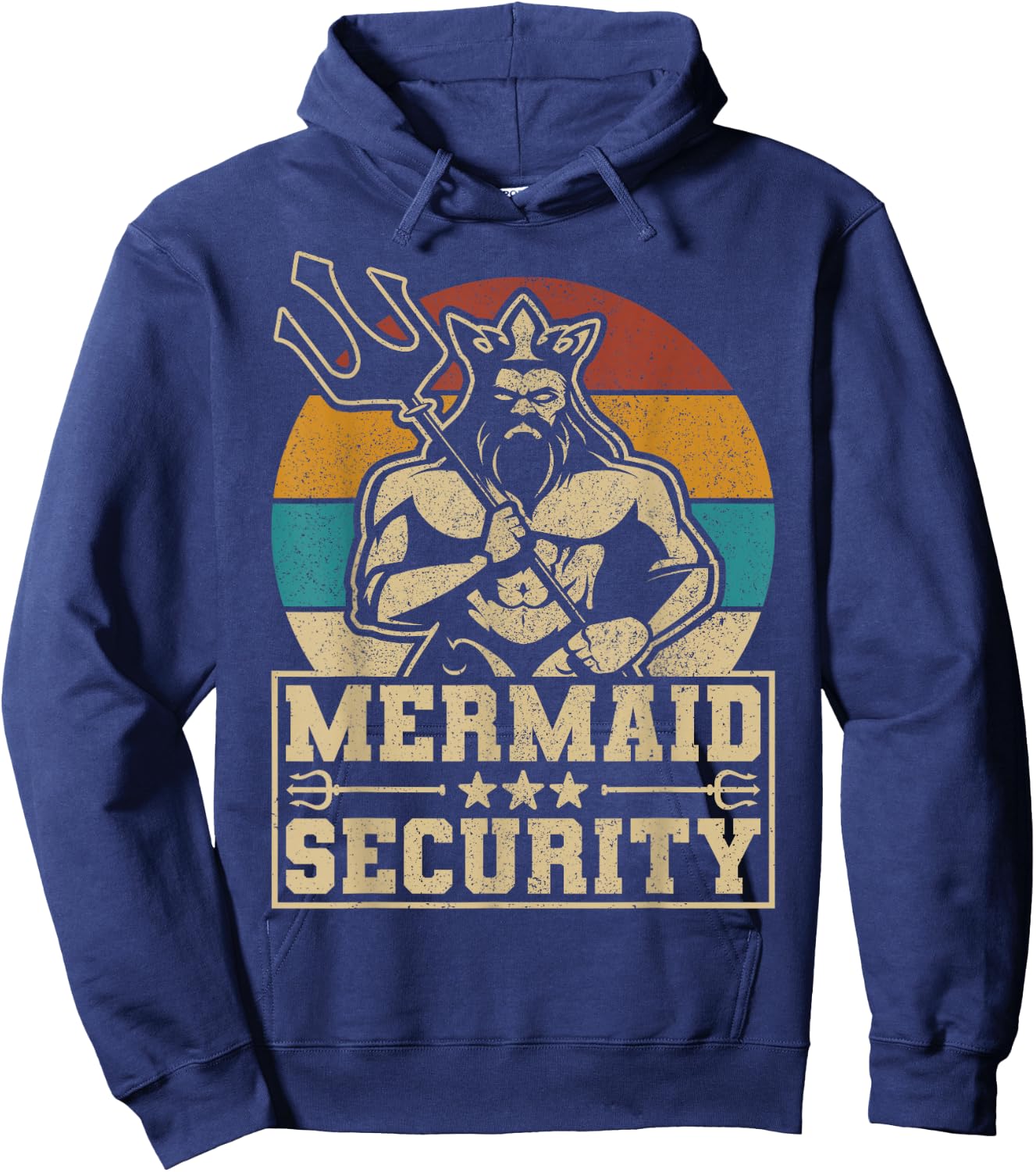 Mermaid Security Bday Costume Merman Birthday Party Outfit Hoodie - Hoodie | Navy