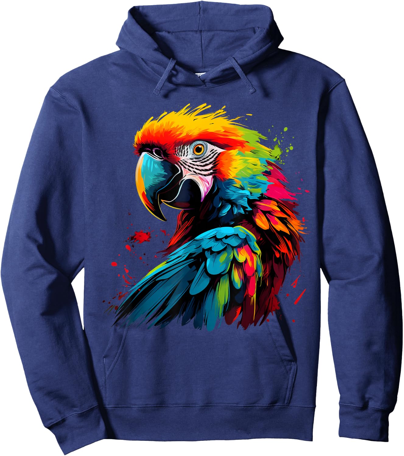 Artistic Colorful Pop Art painted Parrot Hoodie - Hoodie | Navy