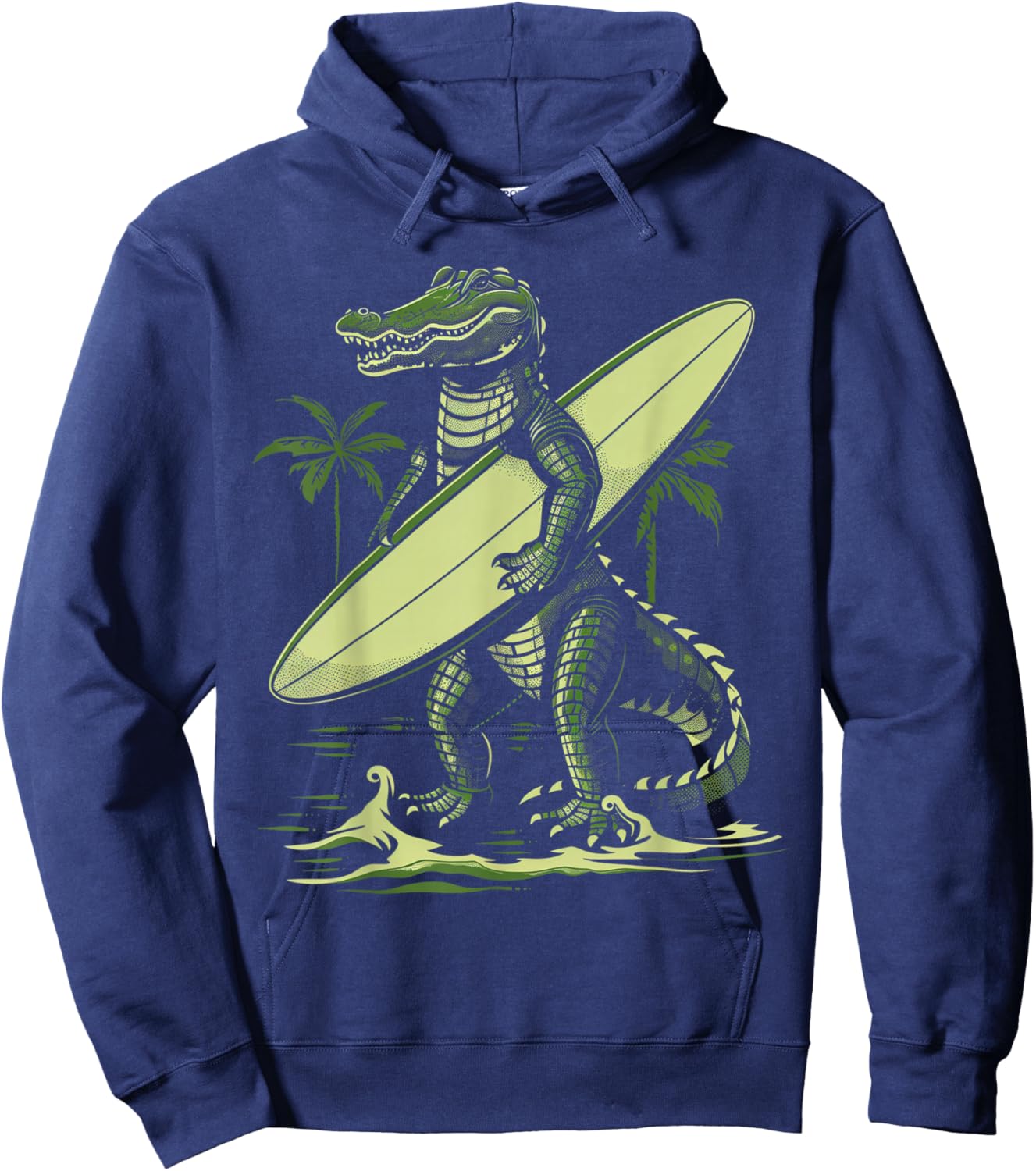 Alligator Gator Crocodile Surf Surfer Reptile Lover Funny Hoodie - Hoodie | Navy