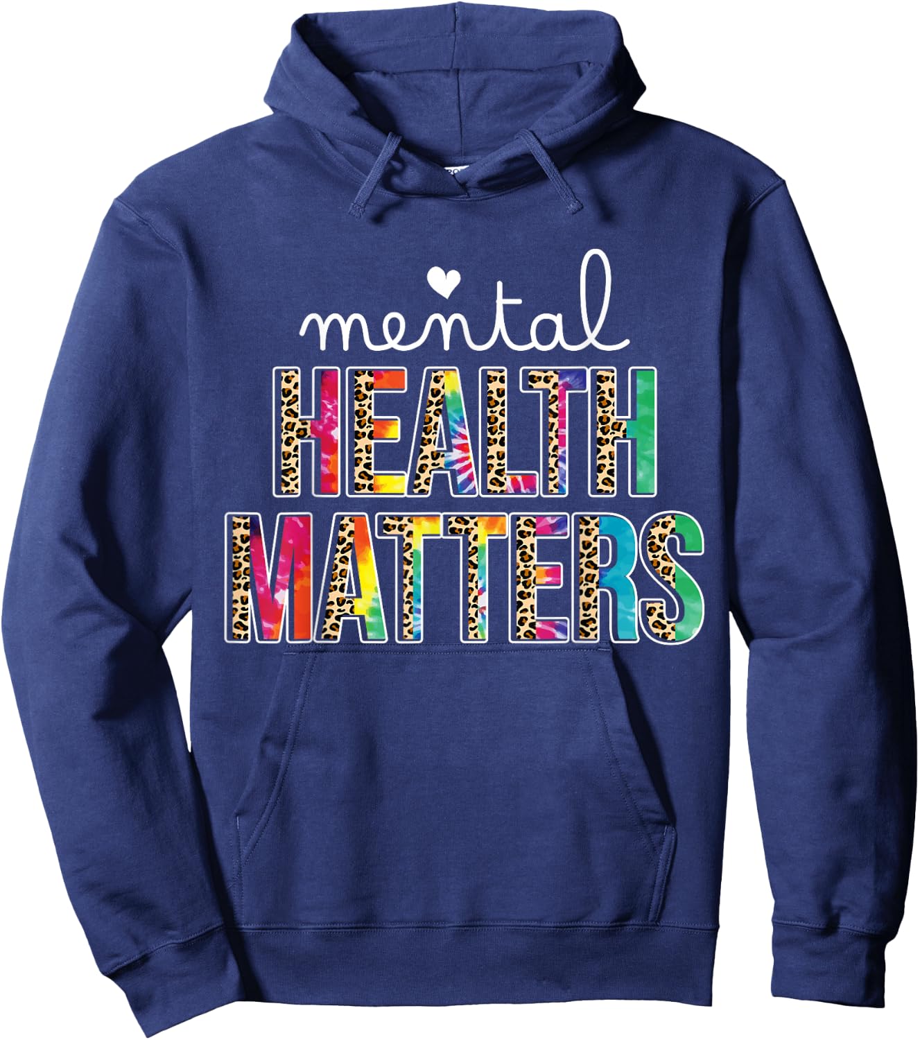Mental Health Matters Leopard Human Brain Illness Awareness Hoodie - Hoodie | Navy