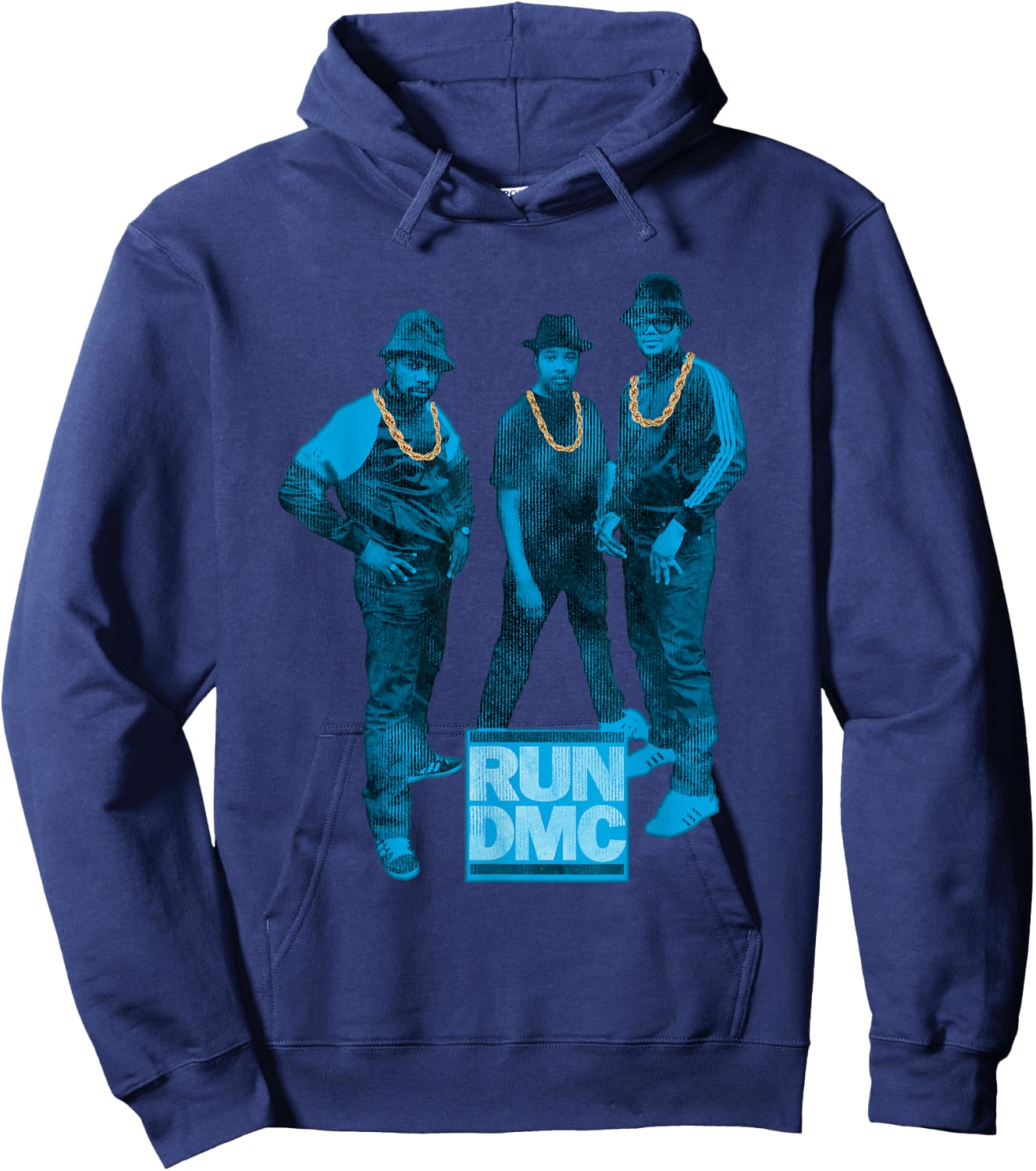 RUN DMC Blue Distressed Hoodie - Hoodie | Navy