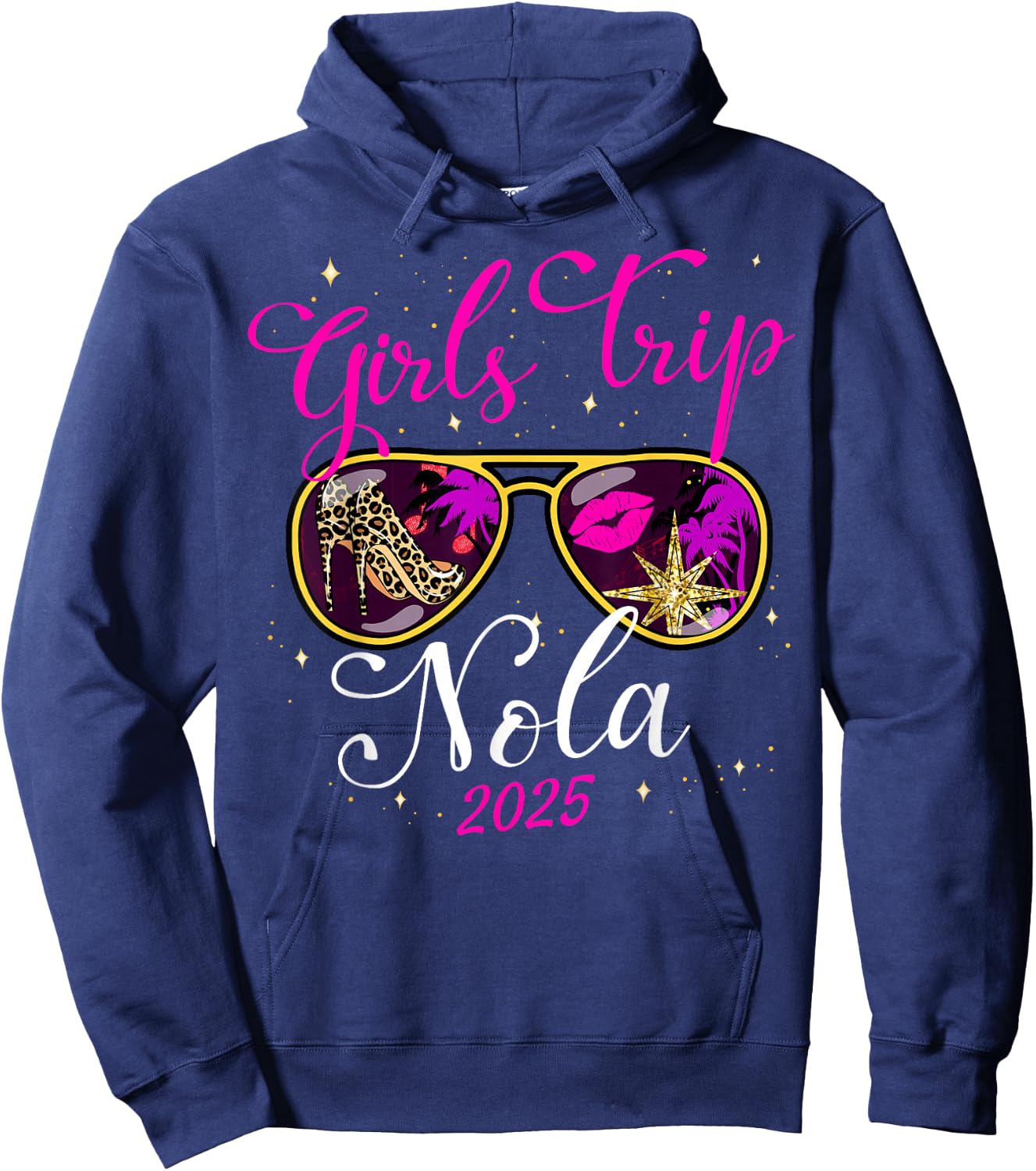 Girls Trip Nola 2025 Shirts Weekend Birthday Squad Hoodie - Hoodie | Navy