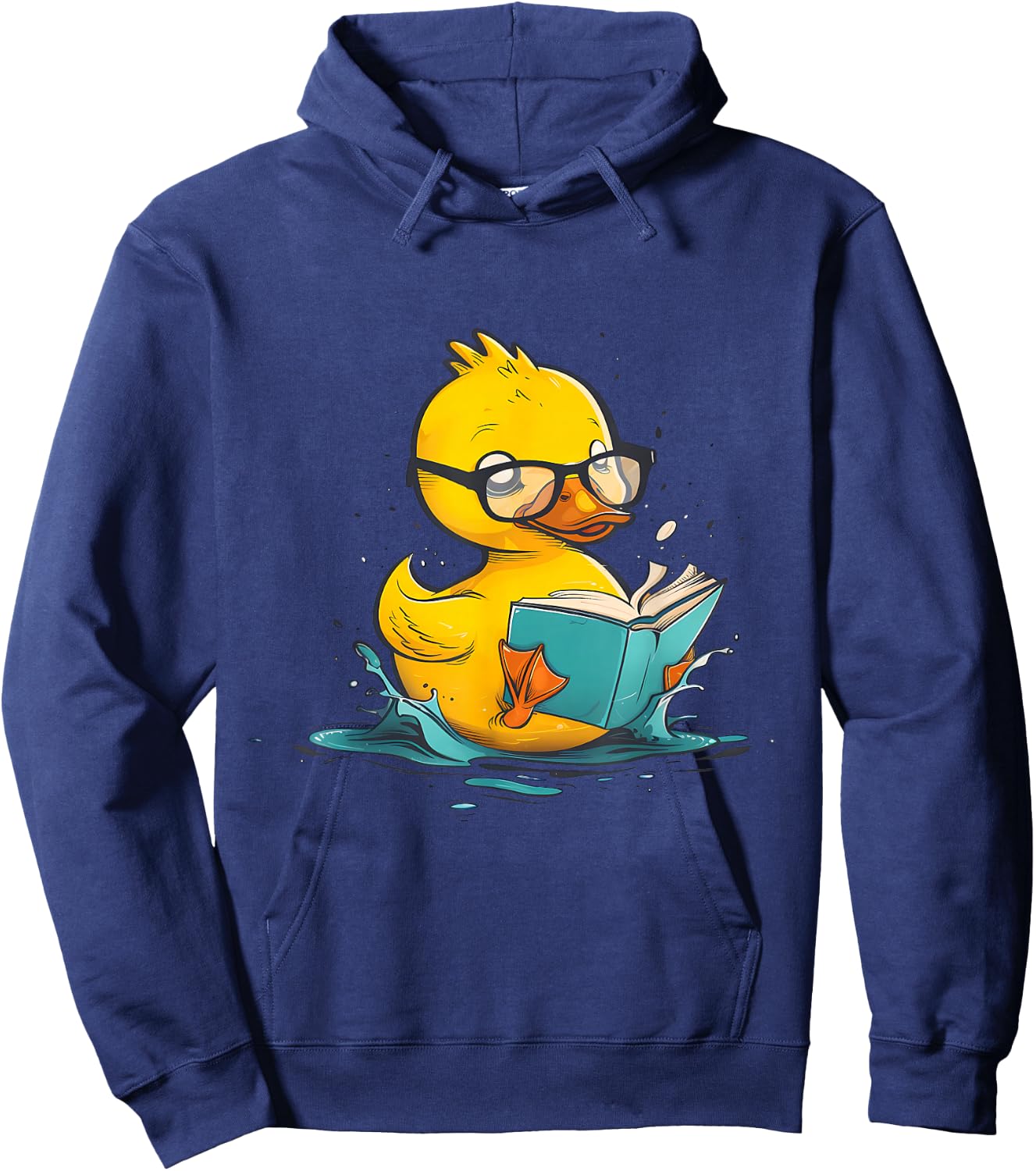 Rubber Duck Reading Book Reader Books Rubber Duckie Hoodie - Hoodie | Navy