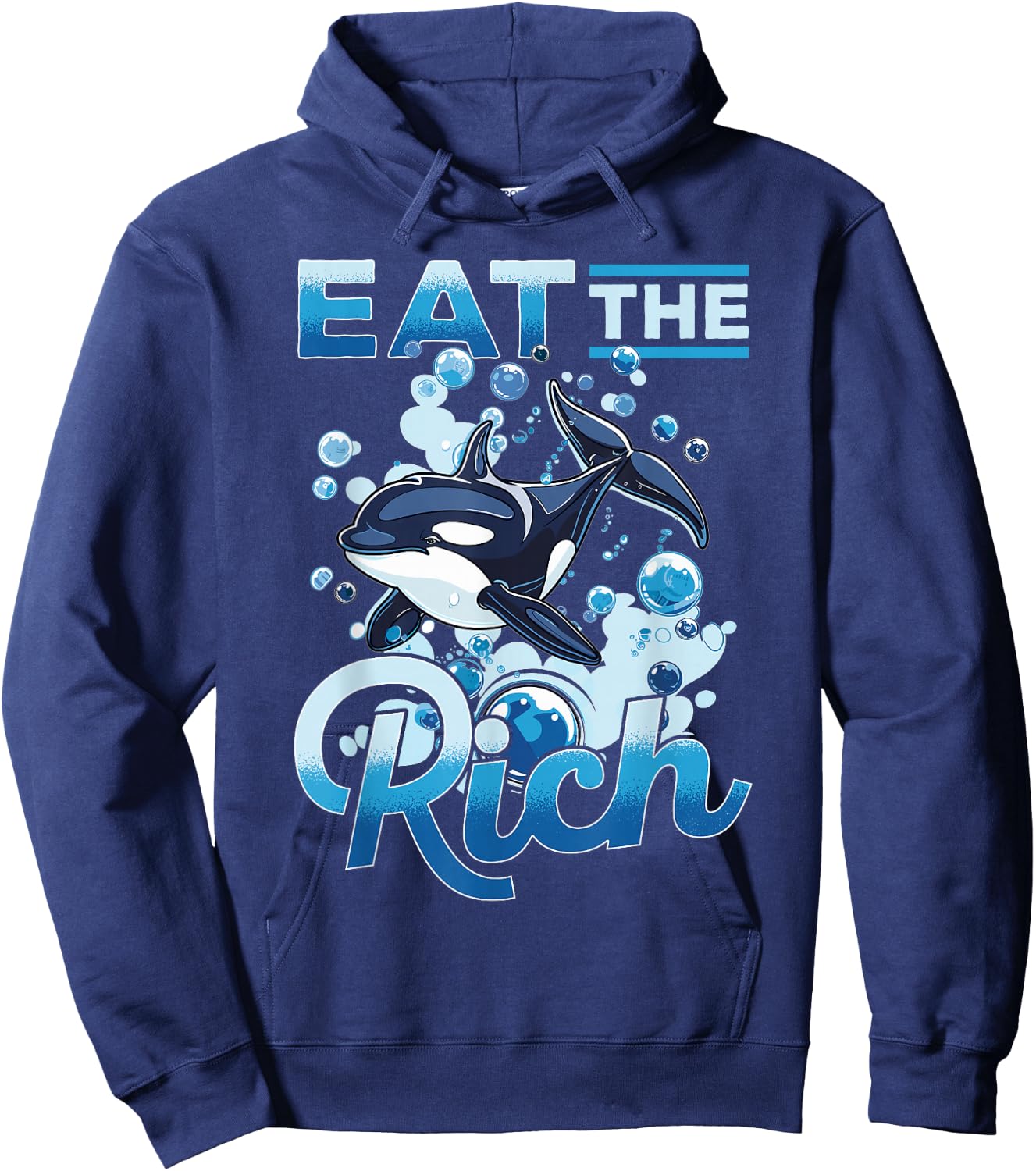 Funny Orca Animal Eat The Rich Hoodie - Hoodie | Navy