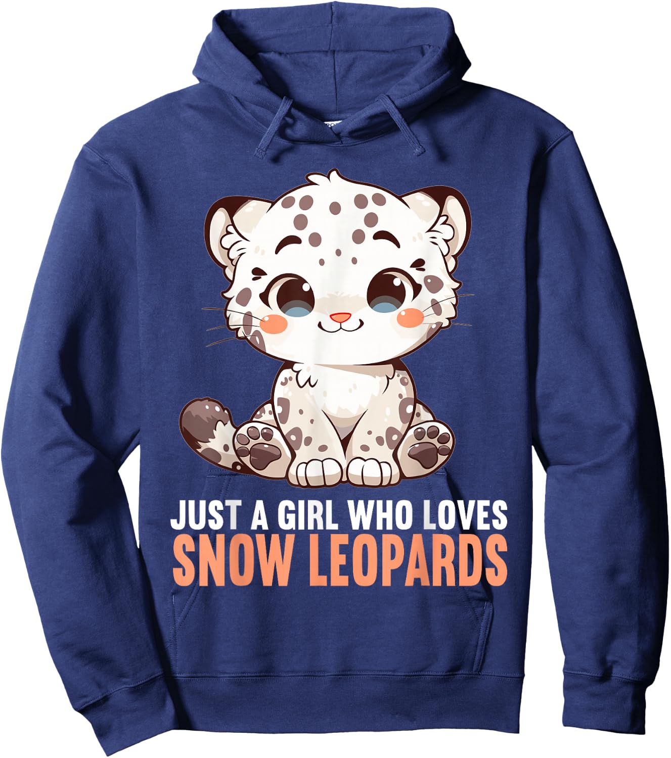 Just a Girl who loves Snow Leopards Lovers Snow Leopard Hoodie - Hoodie | Navy
