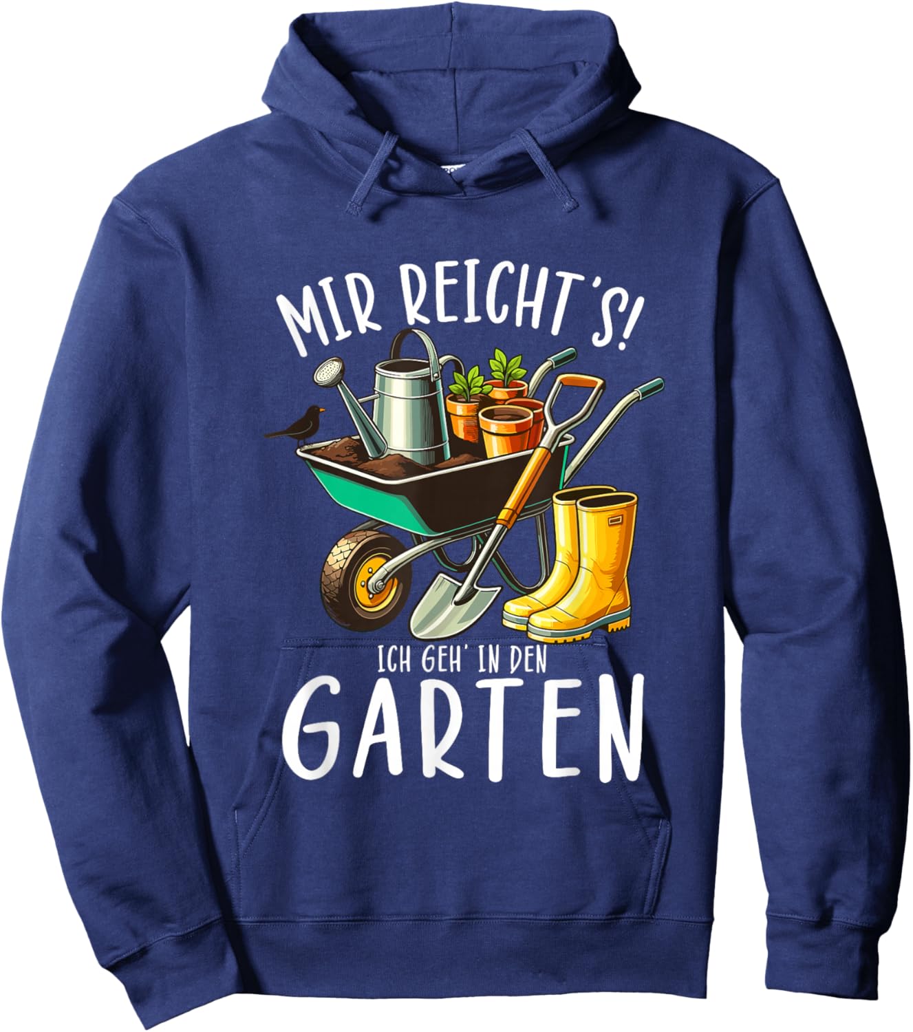 with German Text "Mir Reicht" Ich Geh In Den Garten Papa Mama Garten Gardener, black Hoodie - Hoodie | Navy