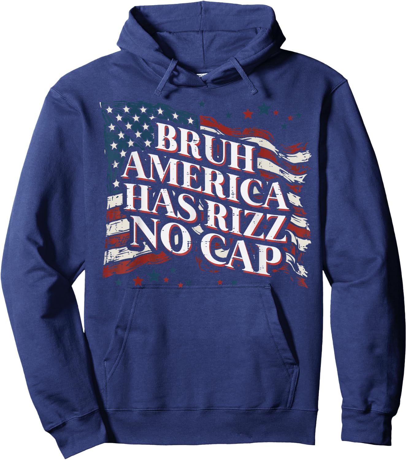 Bruh America Has Rizz No Cap 4th of July Meme Men Women Kids Hoodie - Hoodie | Navy