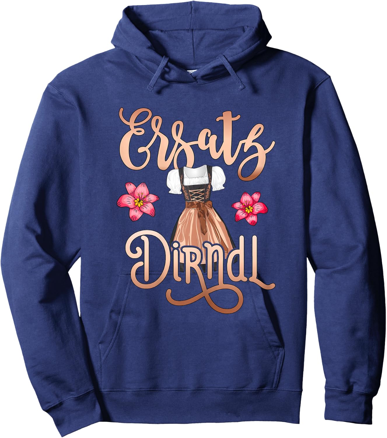 Trachtenshirt Damen Ersatz Dirndl Shirt Frauen Trachten , Schwarz, Kurzarm Hoodie - Hoodie | Navy