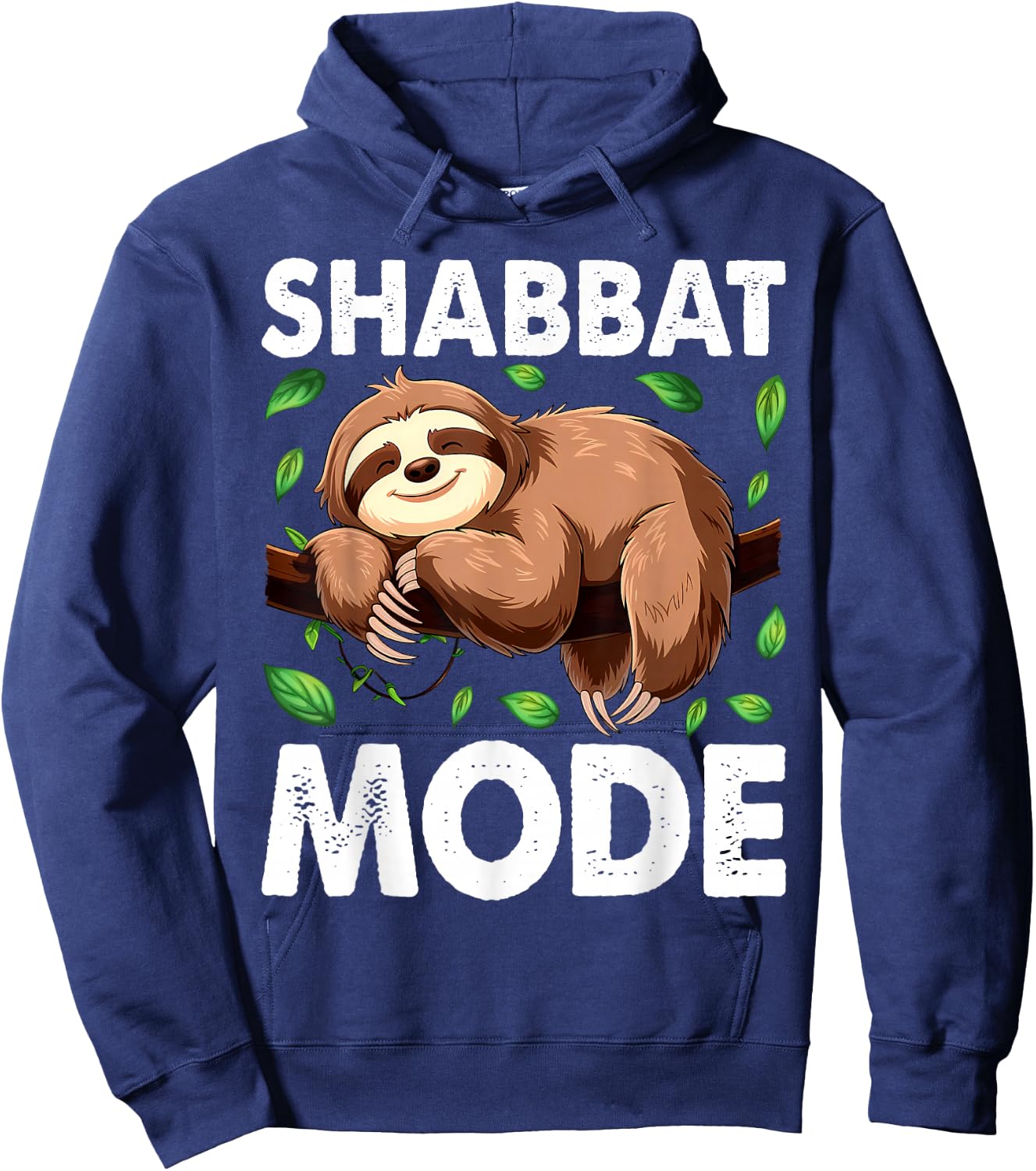 Shabbat Mode Sleepy Sloth shabbat Shalom Jewish Sabbath Hoodie - Hoodie | Navy