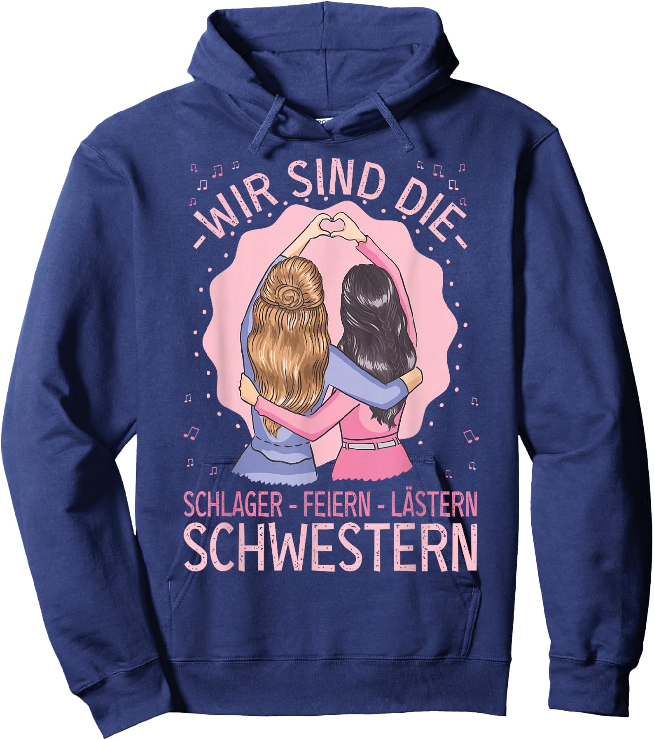 Schlager Feiern Lästern Schlageroutfit Party , black, s Hoodie - Hoodie | Navy