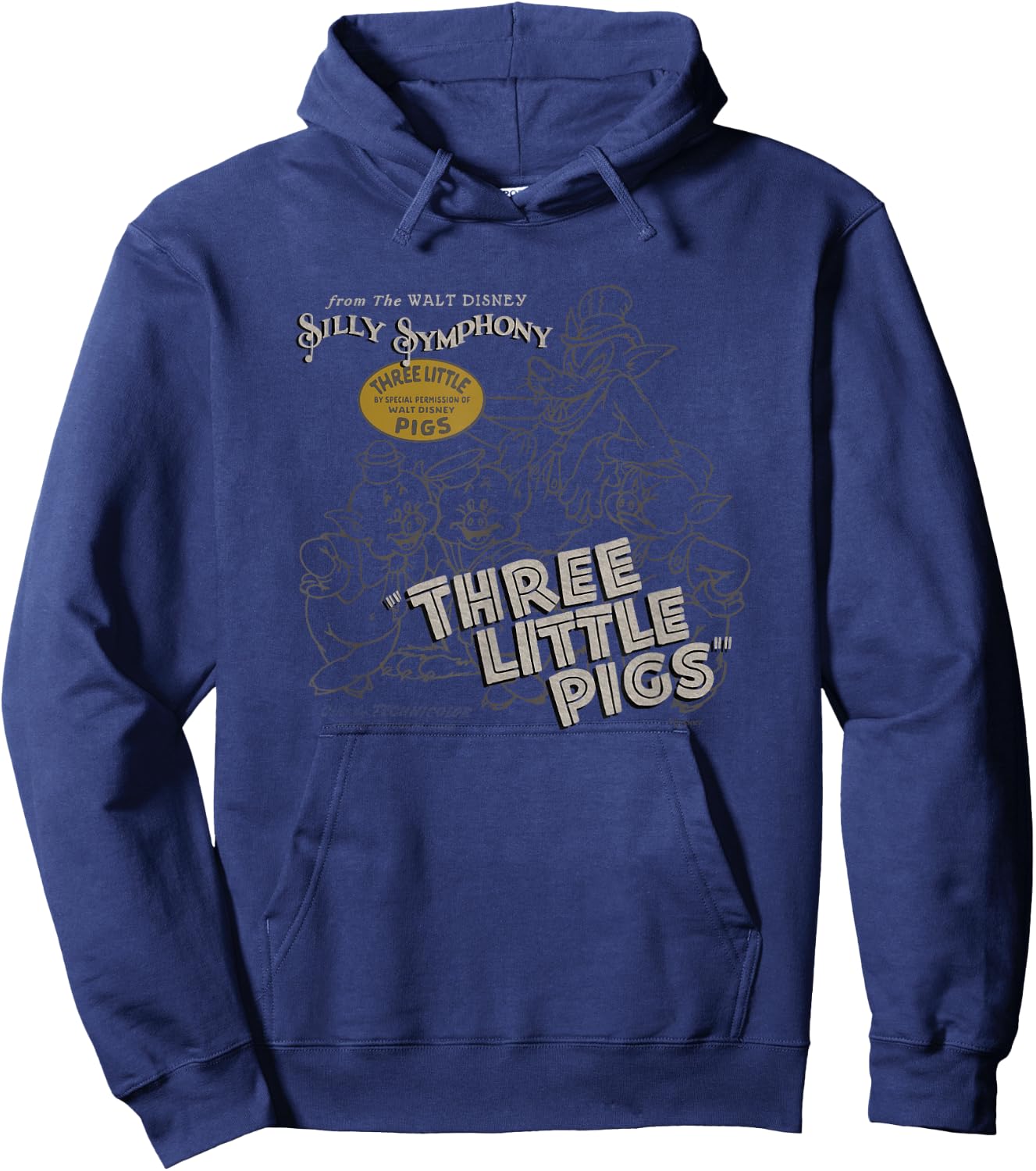 Disney 100 Three Little Pigs Silly Symphony Vintage D100 Hoodie - Hoodie | Navy