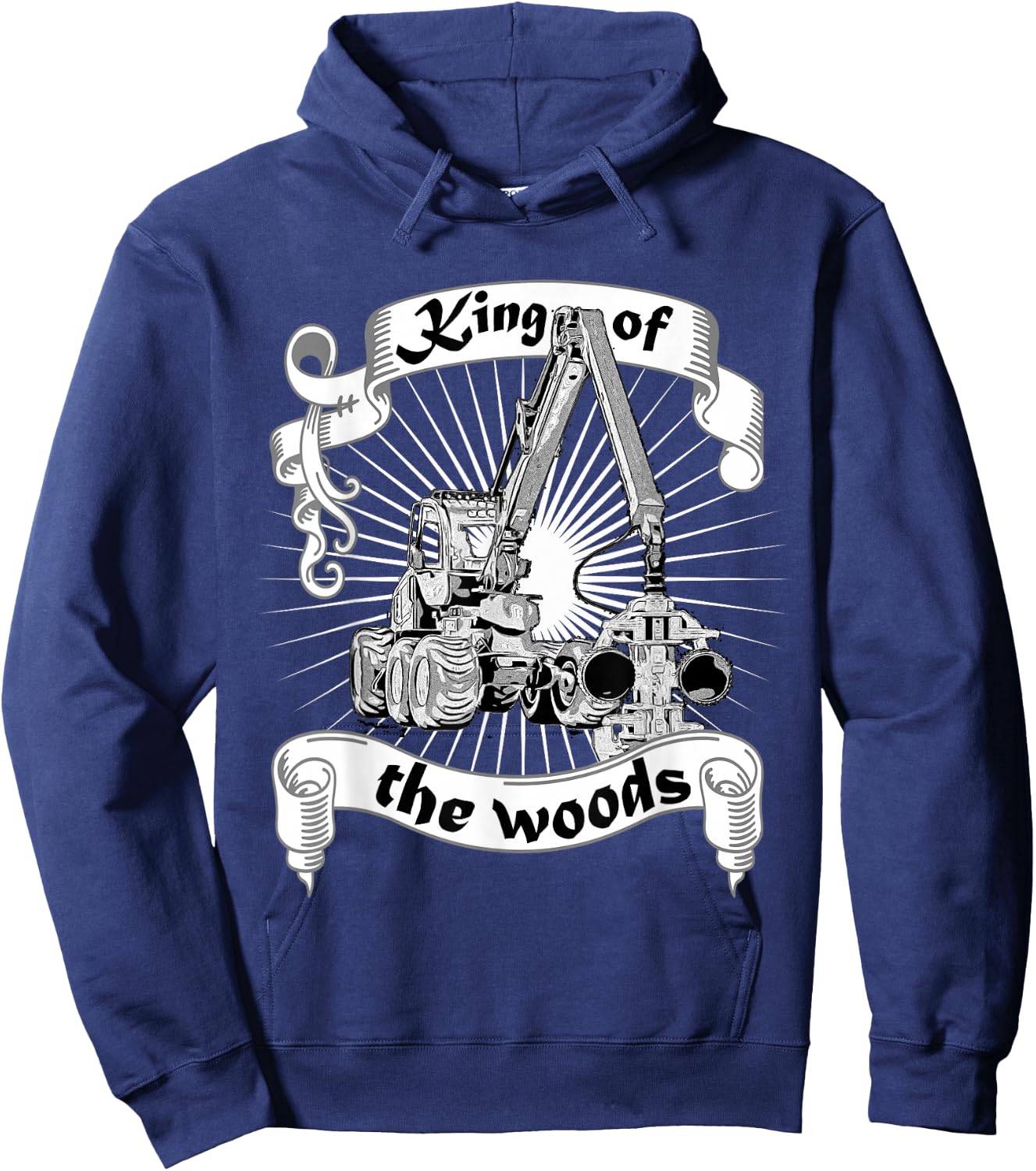 King of the Woods Förster Holzfäller Waldarbeiter Harvester , black Hoodie - Hoodie | Navy