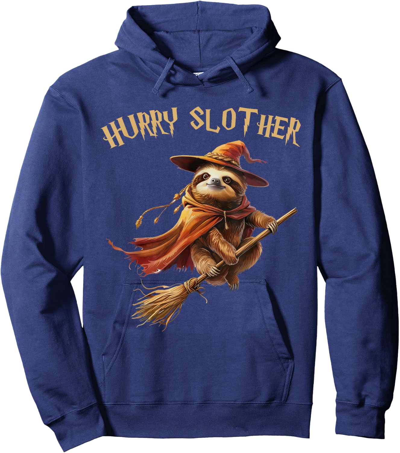 Hurry Slother Parody Sloth Witch Sorcerer and Wizard Hoodie - Hoodie | Navy