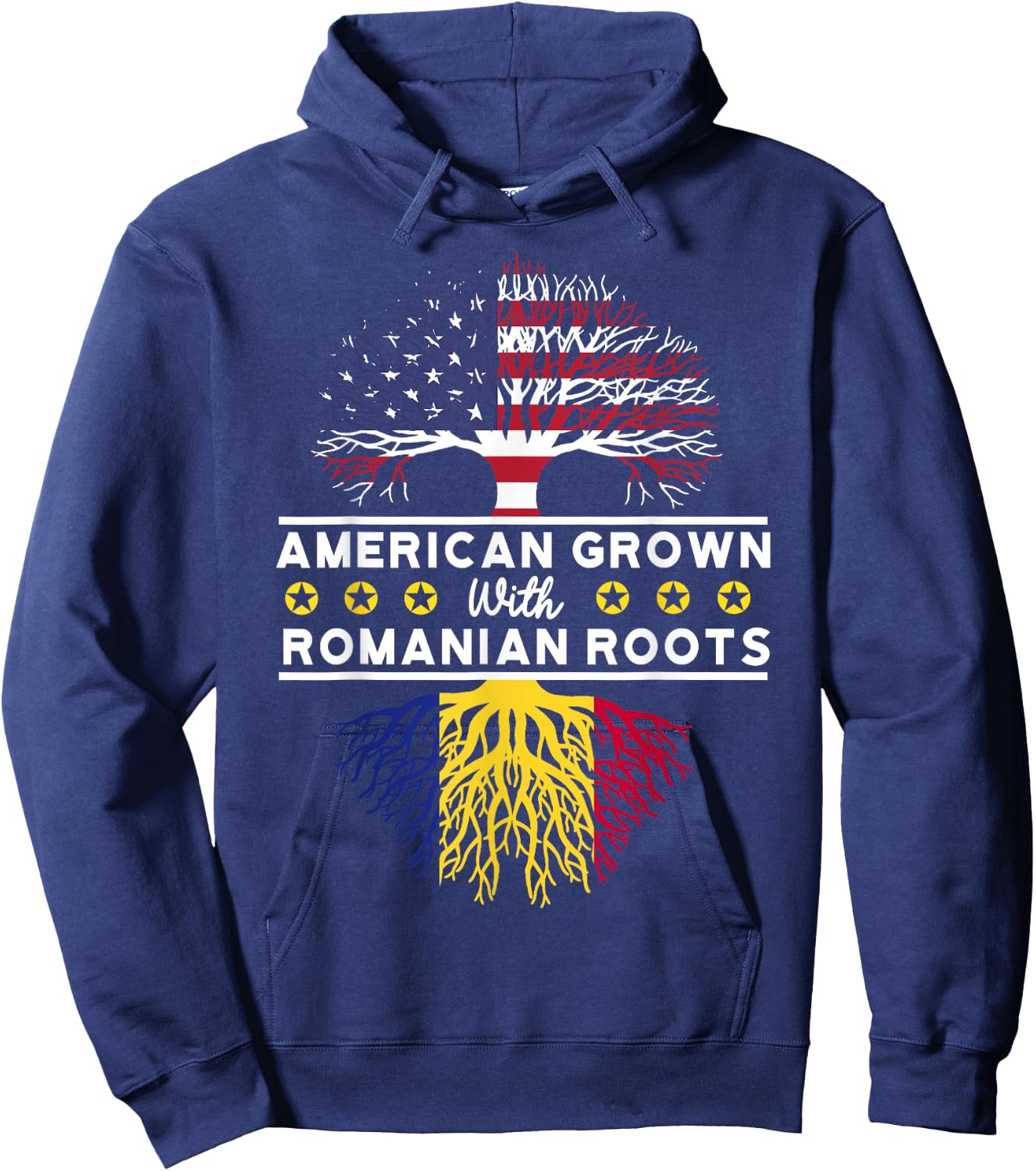 American Grown with Romanian Roots - Romania Hoodie - Hoodie | Navy