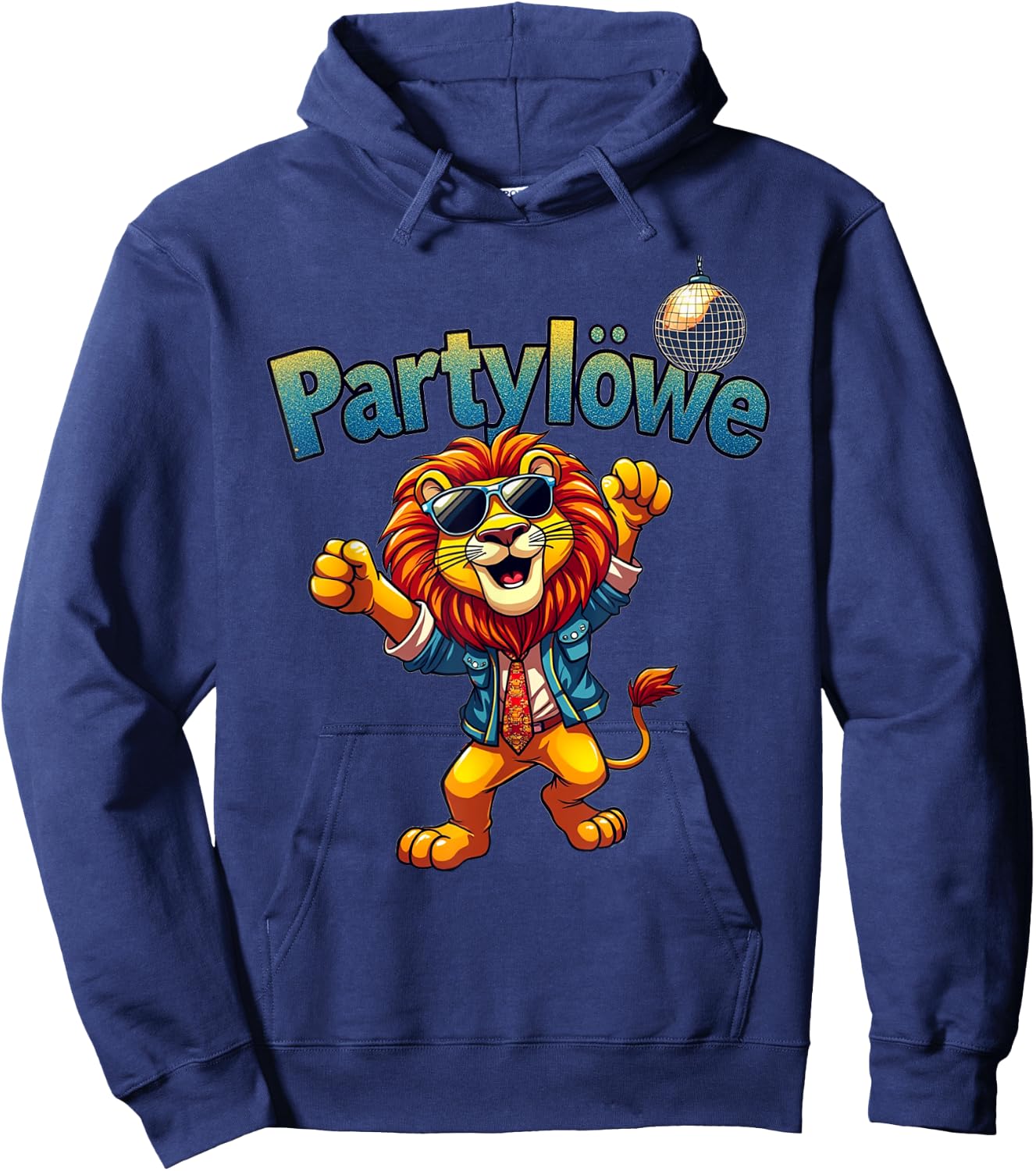Party Lion Funny Gift for Party with Party Lion , black Hoodie - Hoodie | Navy