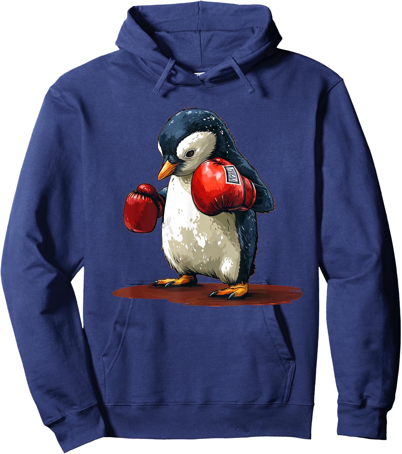 Cute Baby Penguin Loves Sports and Boxing with Gloves Hoodie - Hoodie | Navy