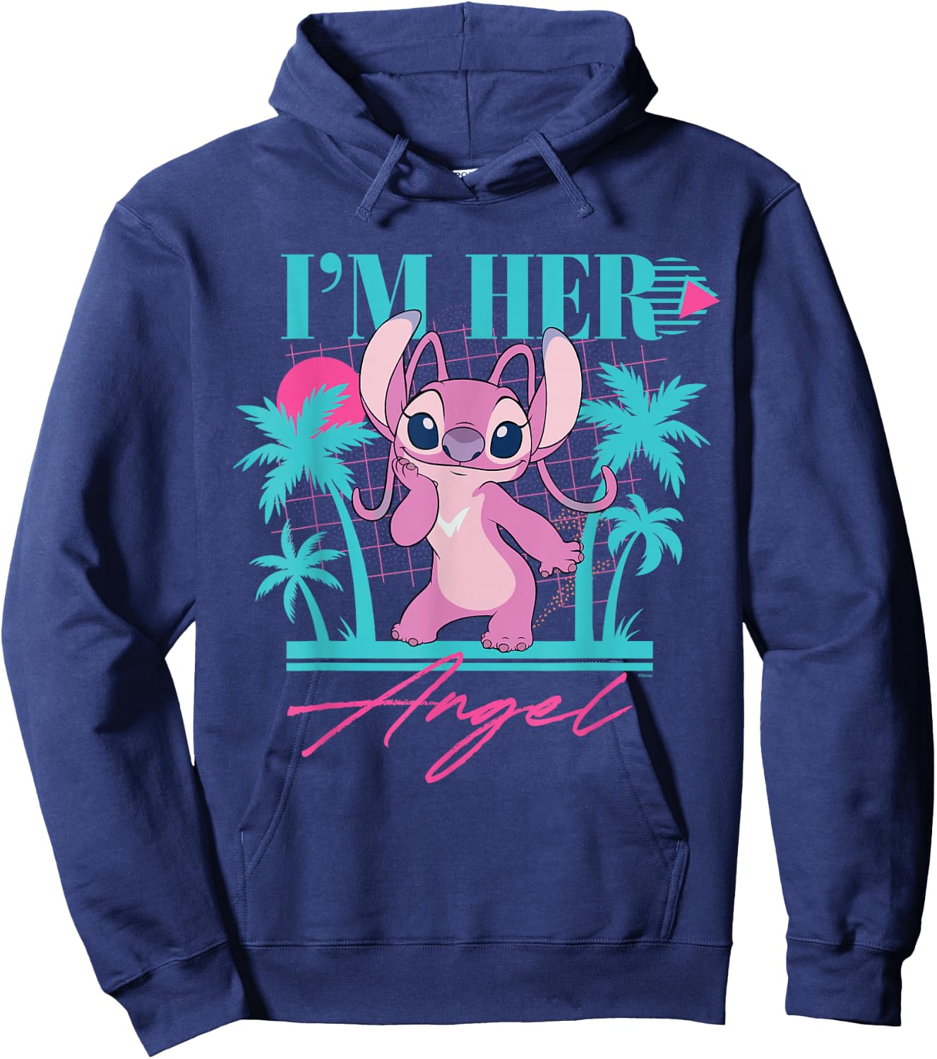Disney Stitch Retro ’90s Couples Matching I’m Her Angel Hoodie - Hoodie | Navy