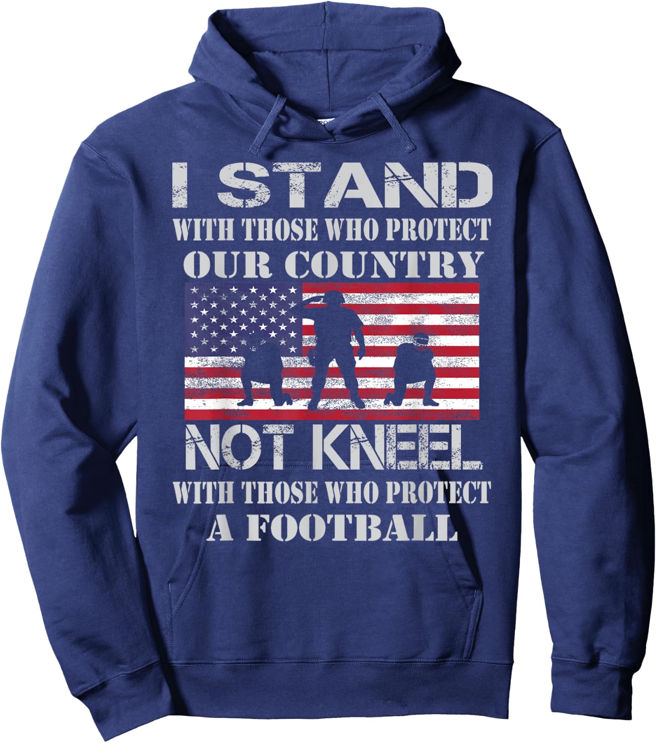 I Stand for the Flag Shirt to Support Military and Police Hoodie - Hoodie | Navy