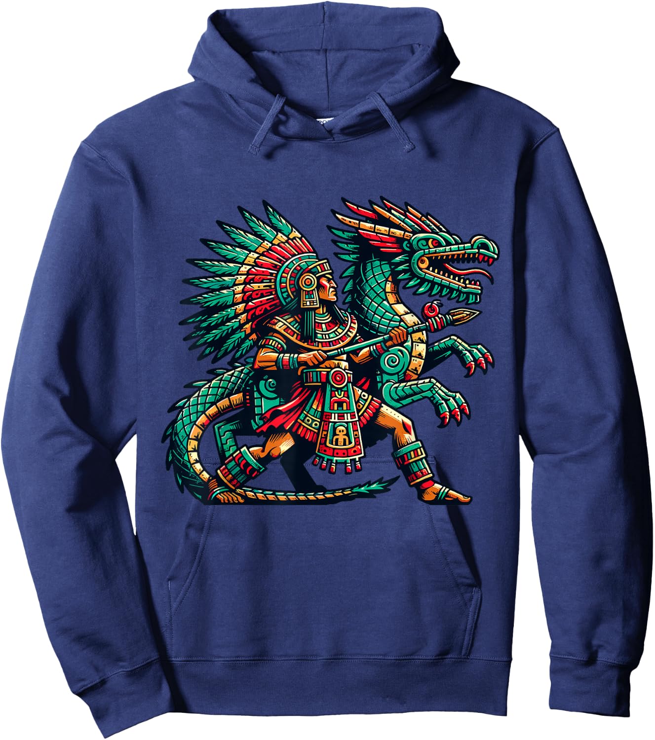 Aztec Dragon Warrior Quetzalcoatl Hoodie - Hoodie | Navy