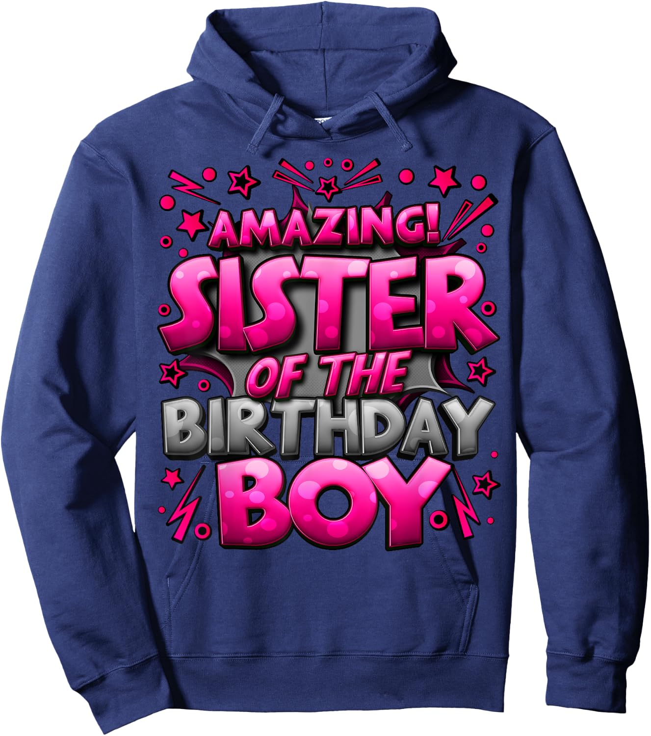 Sister of the Birthday Boy Matching Family Sister Party Hoodie - Hoodie | Navy