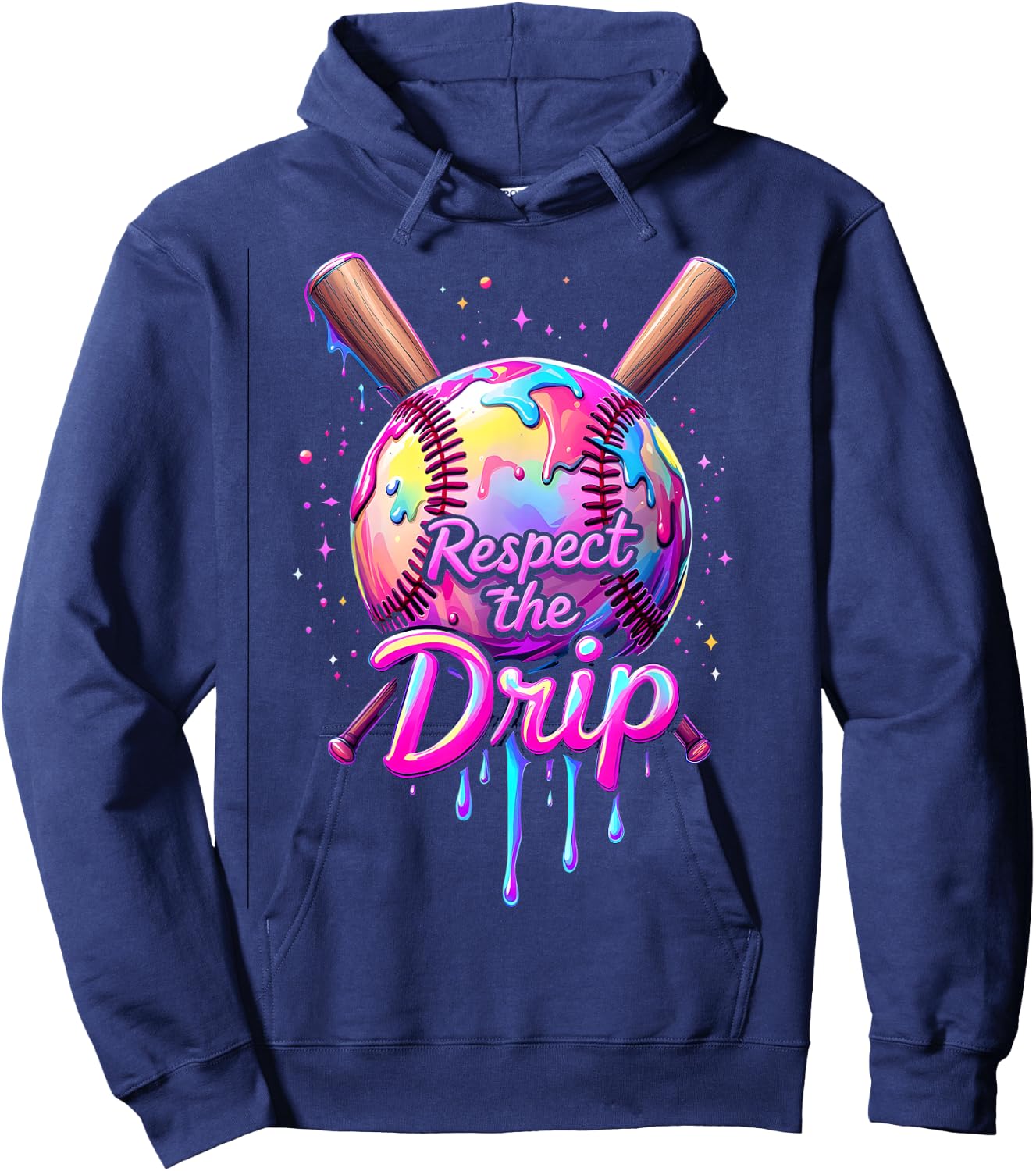 Baseball Drip Boys Ice Cream Respect The Drip Game Day Sport Hoodie - Hoodie | Navy