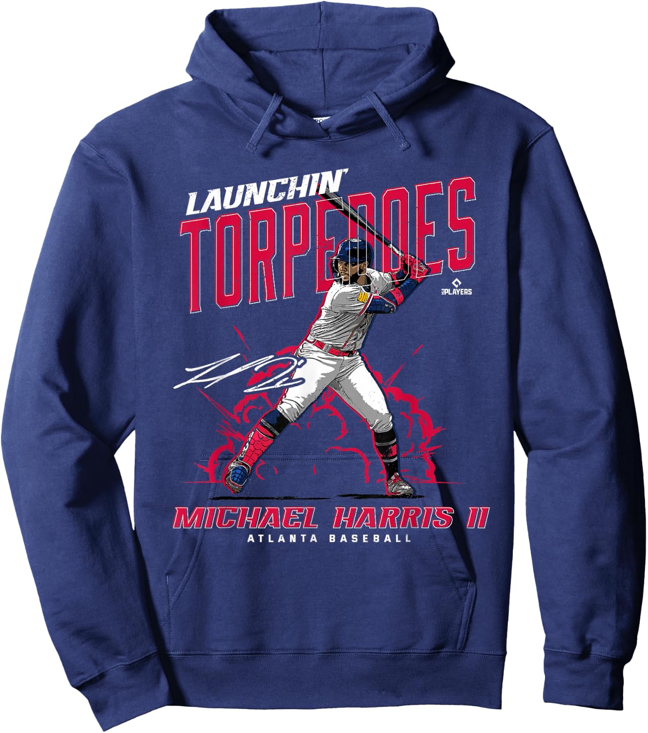 Launchin' Torpedoes Michael Harris II Atlanta Baseball MLBPA Hoodie - Hoodie | Navy