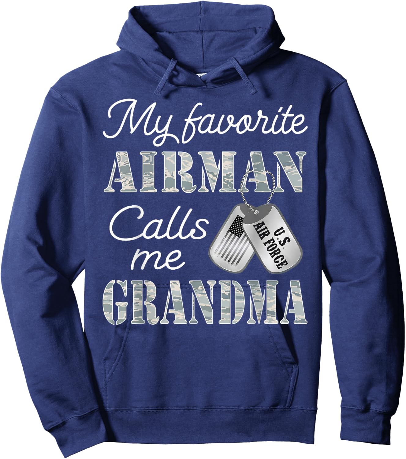 My Favorite Airman Calls Me Grandma USAF Grandma Graduation Hoodie - Hoodie | Navy