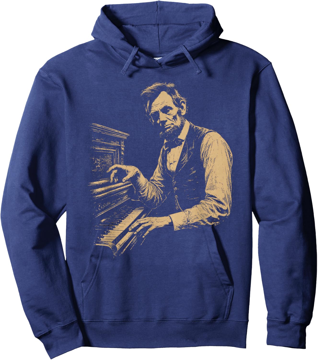 Abraham Lincoln Playing The Piano Funny Pianist Music Humor Hoodie - Hoodie | Navy