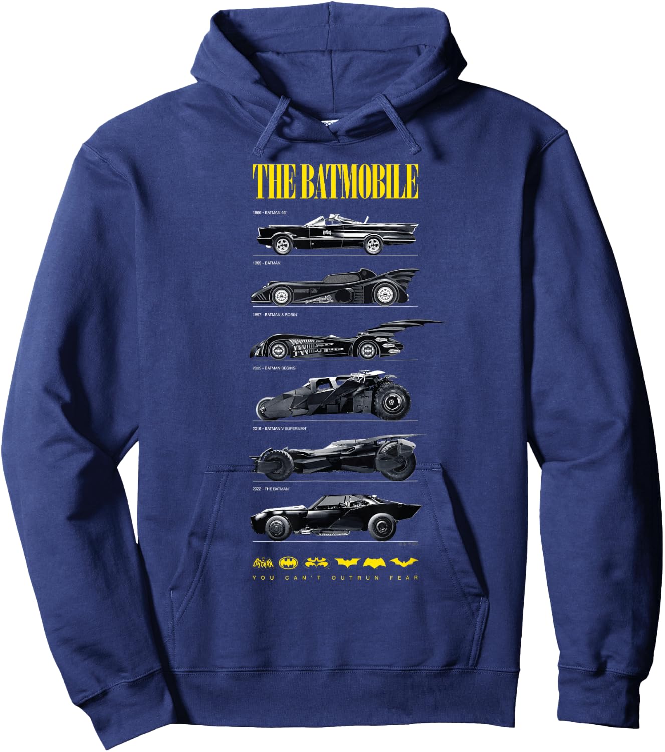 Batman 85th Anniversary Batmobile on Dark Hoodie - Hoodie | Navy